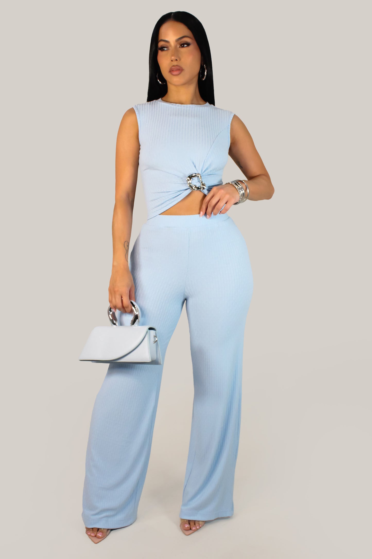 Feeling Lazy  Pant Set - Blue