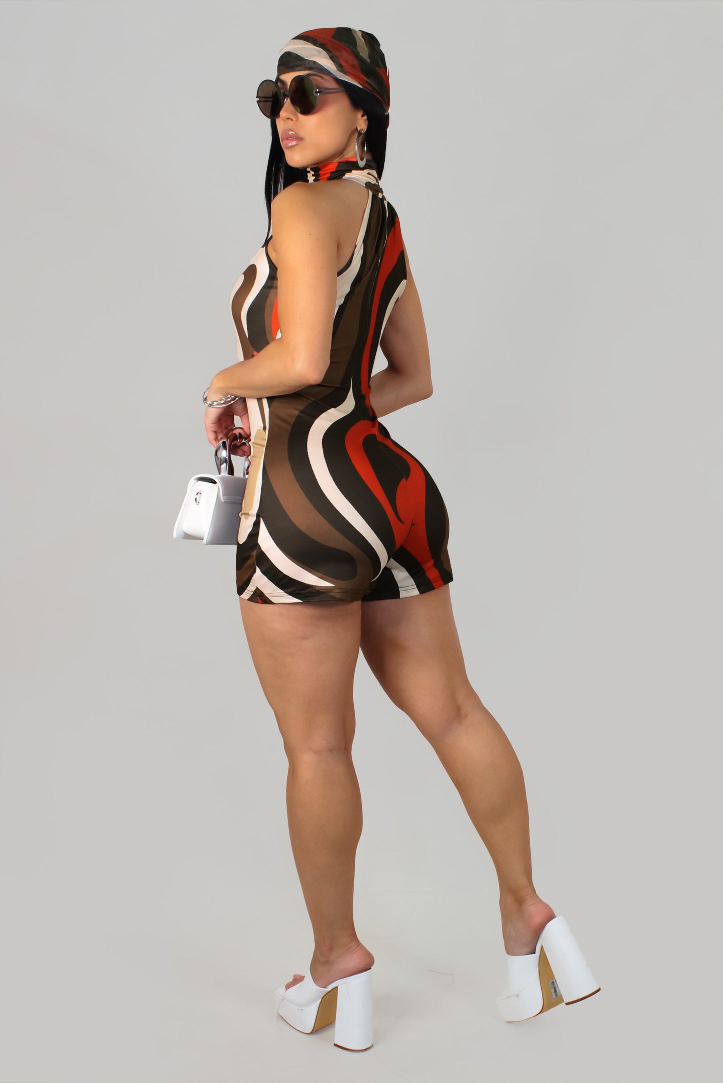 Bye-Bye Romper - Brown-Multi