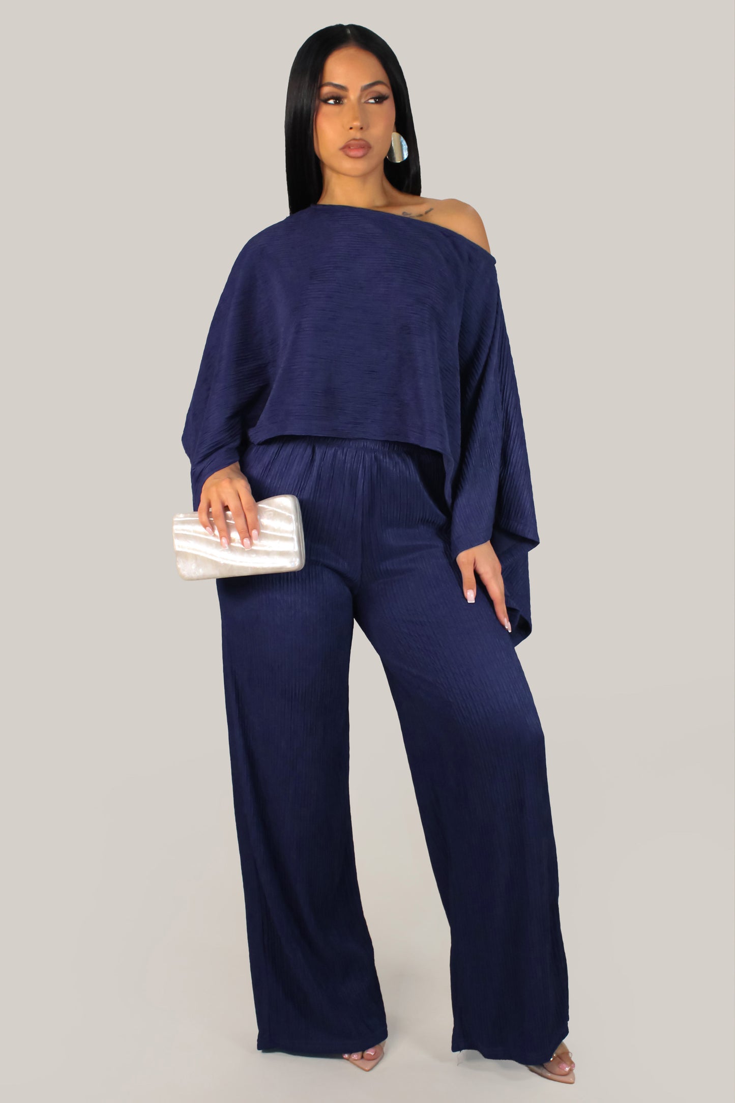 Tender Horizon Pant Set - Navy Blue