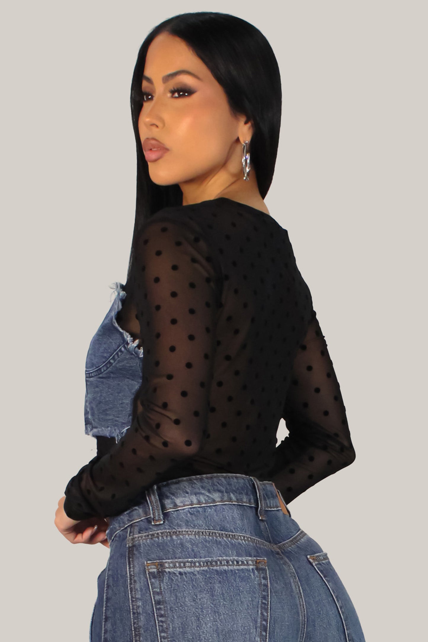 Picture It Semi Top - Denim-Black