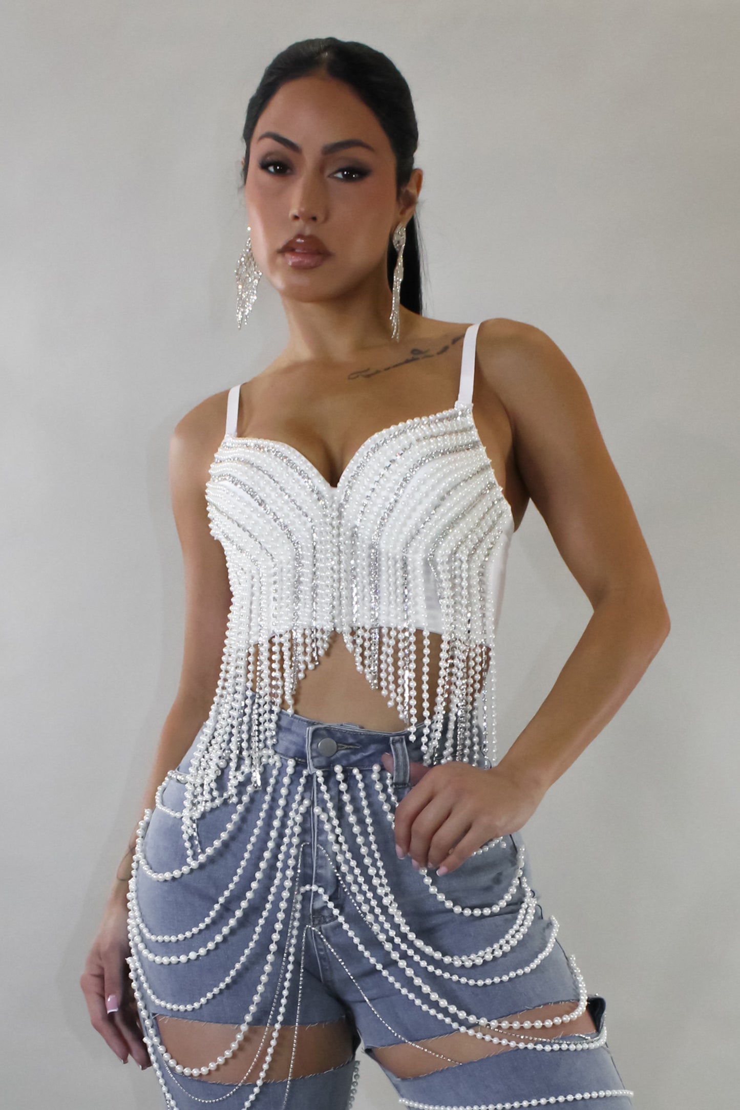 Elegance Crop Top  - White