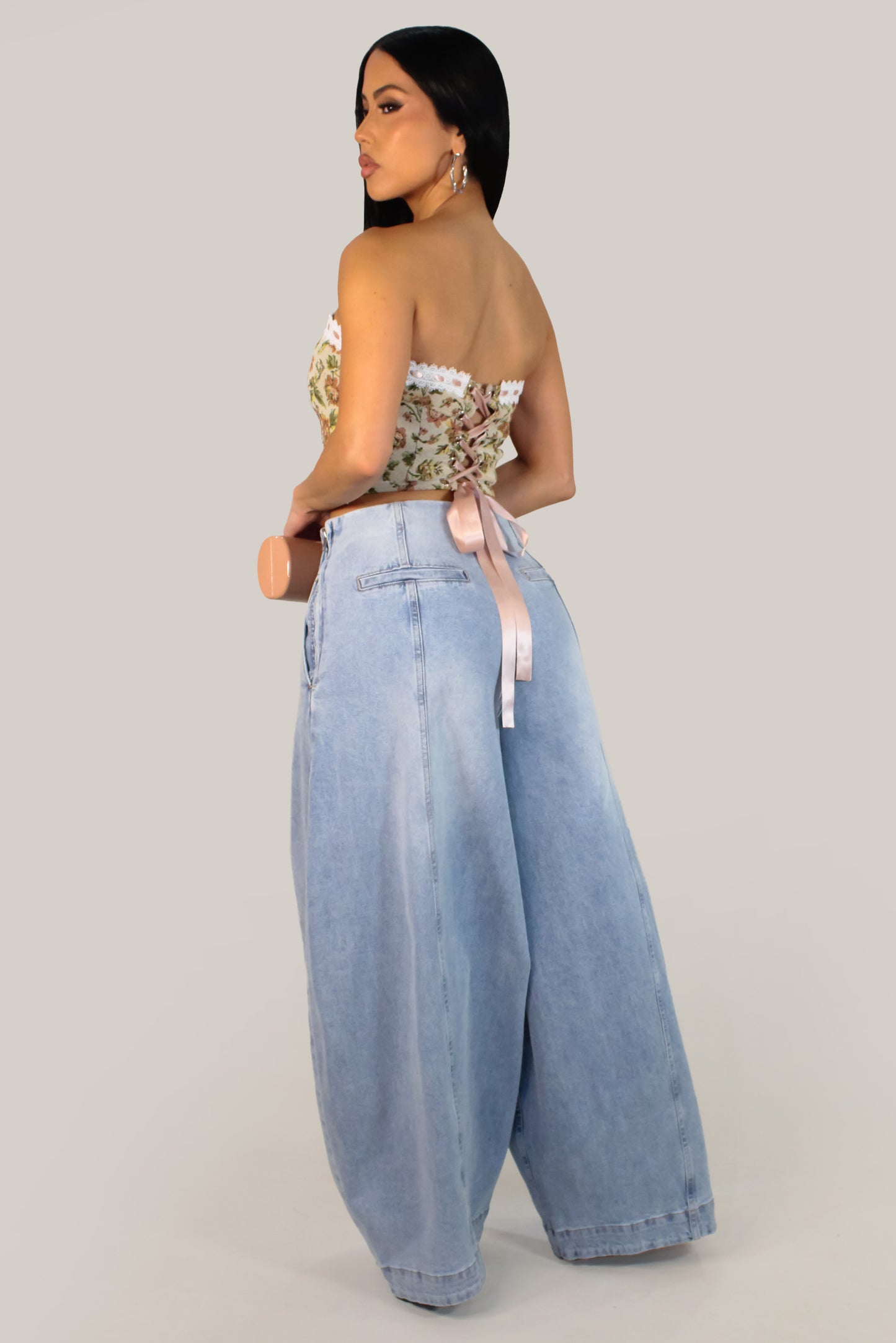 Baggy Baby Denim Pants - Light Wash