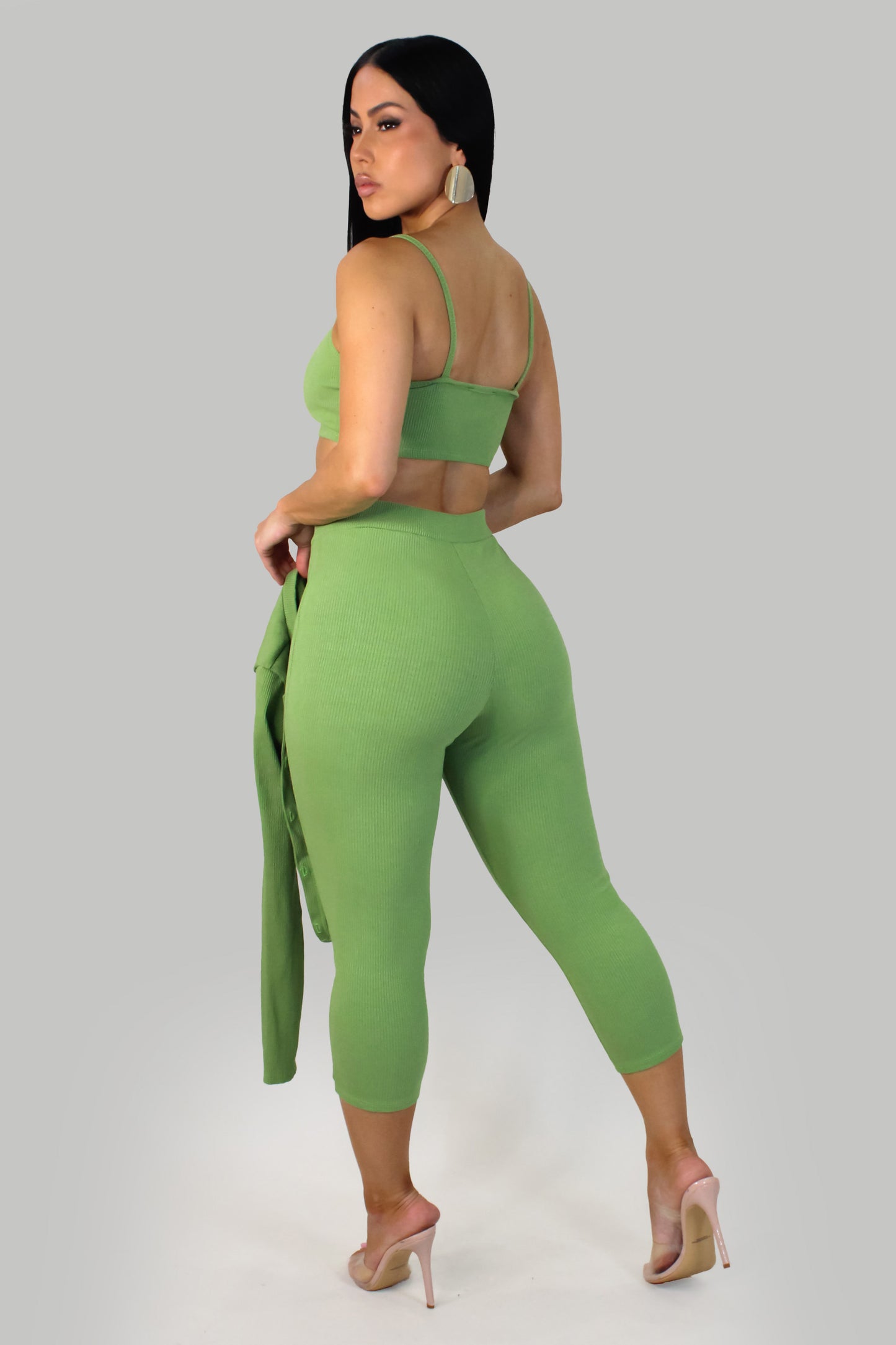 Soft Essence Pant Set - Green