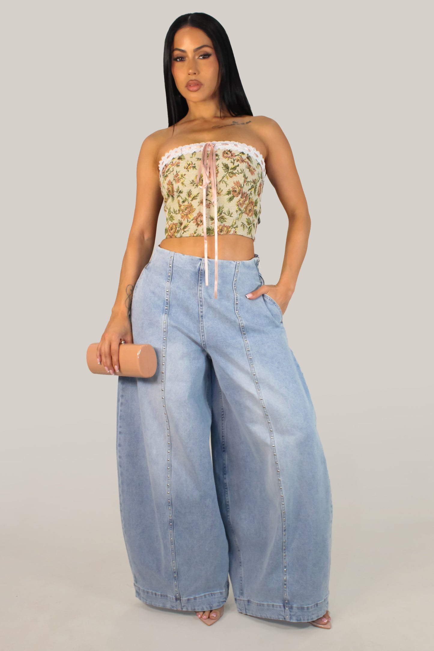 Baggy Baby Denim Pants - Light Wash