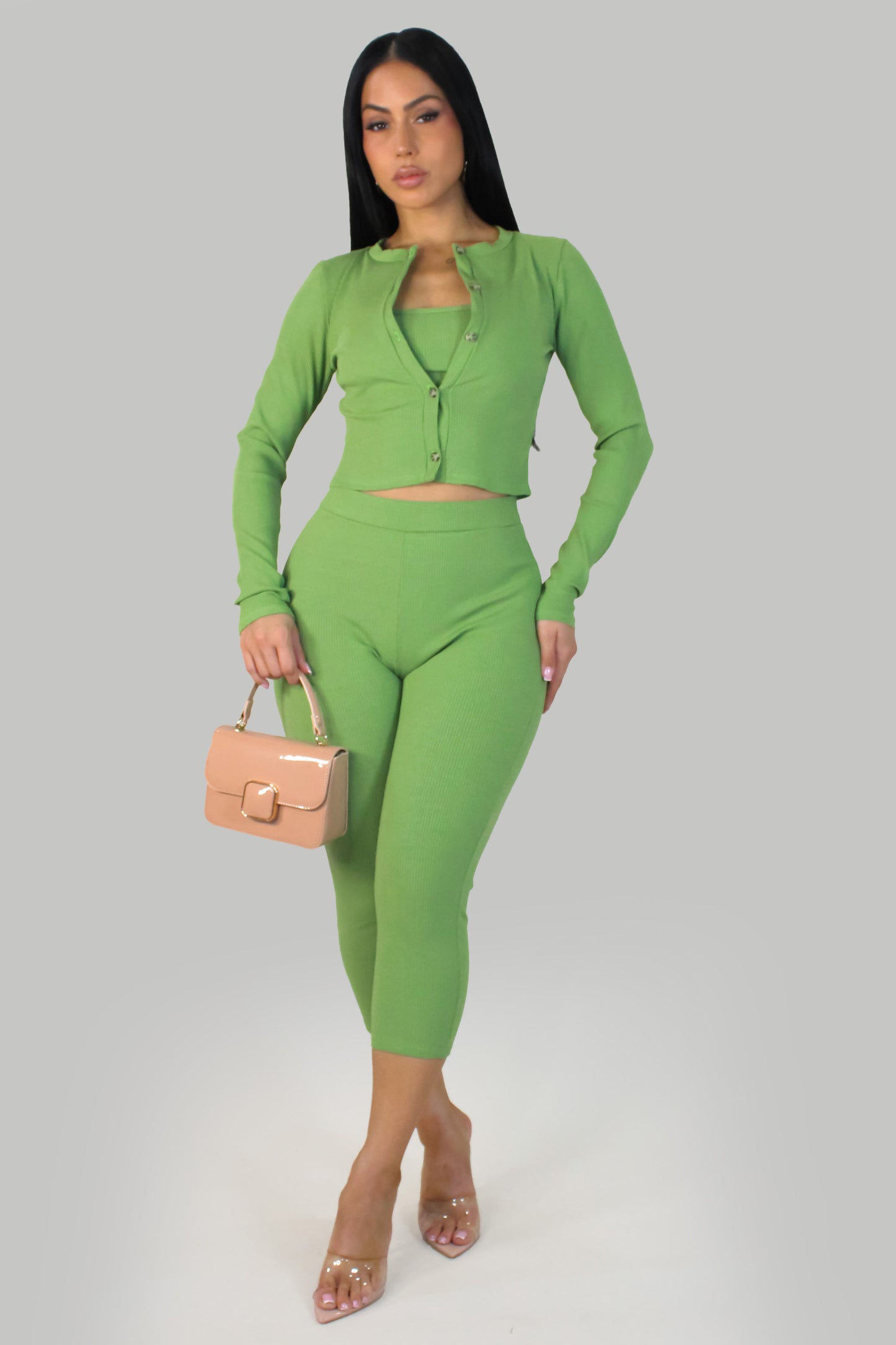 Soft Essence Pant Set - Green