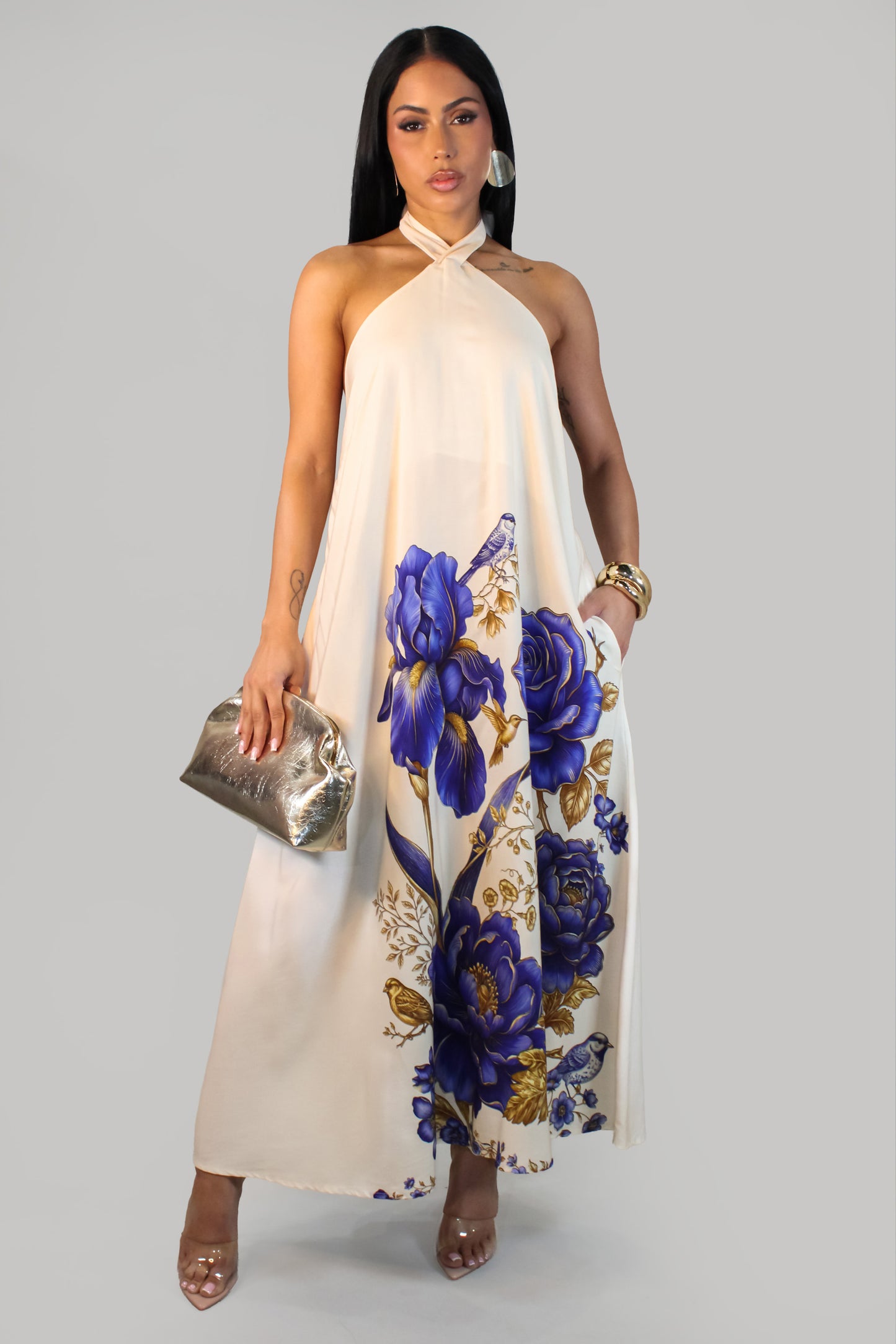 Dinner At Manila Hotel Dress. Cream-Cian