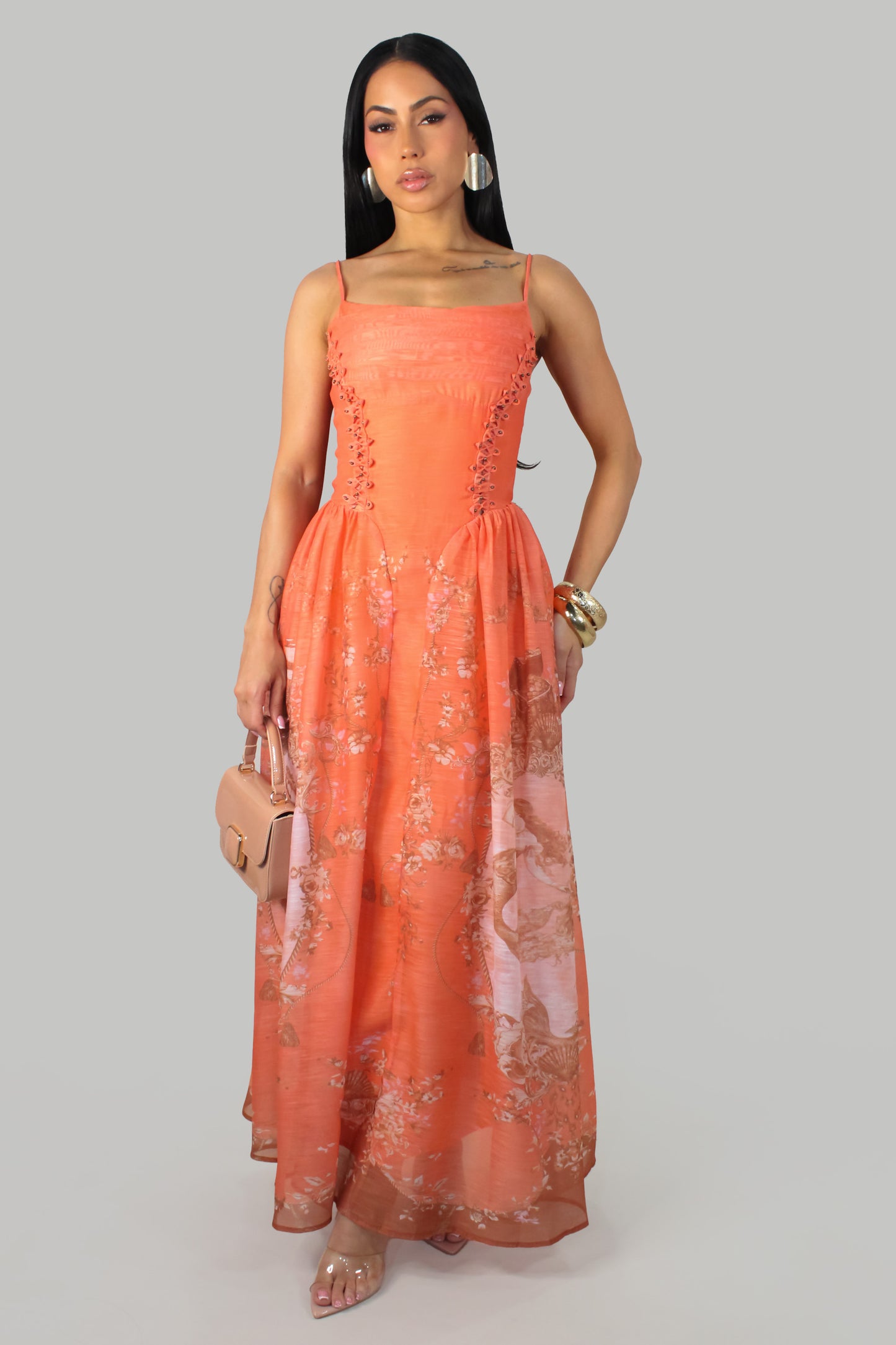 Enchanted Corals Dress - Coral