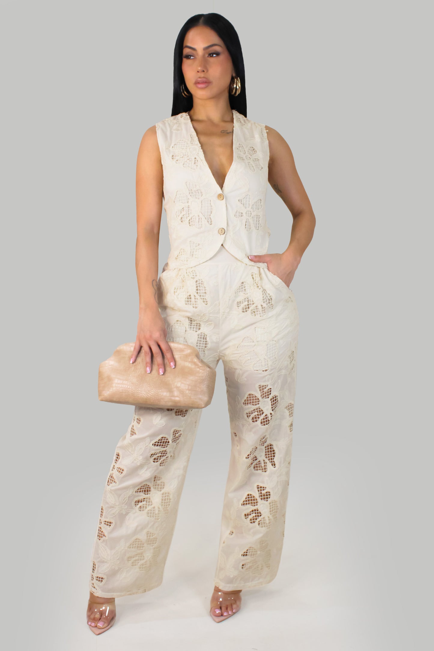 On My Terms Pant Set - Cream