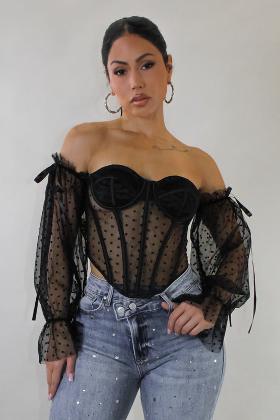 In The Light  Crop Top  - Black