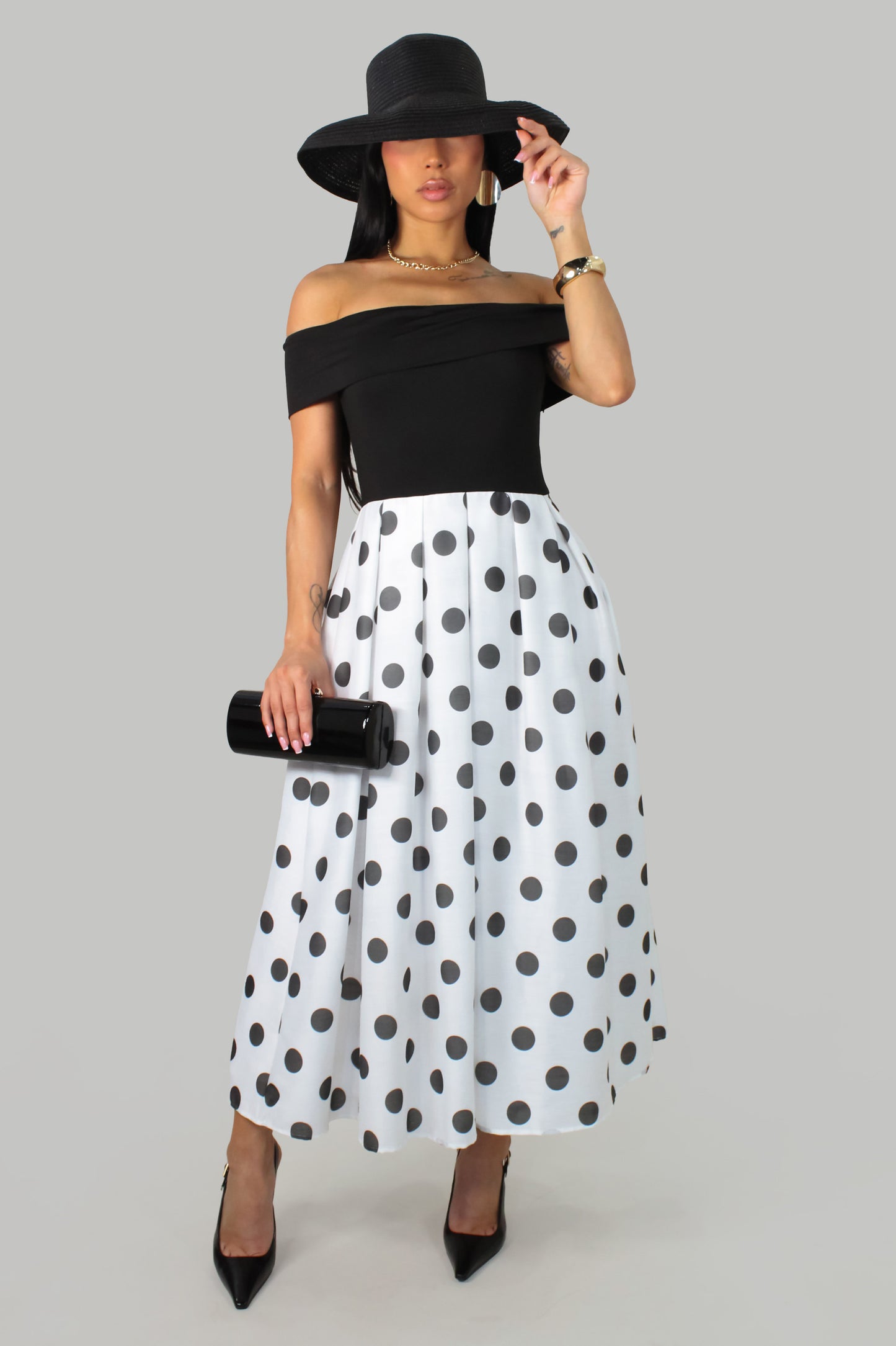 Just Dots Dress - Black & White