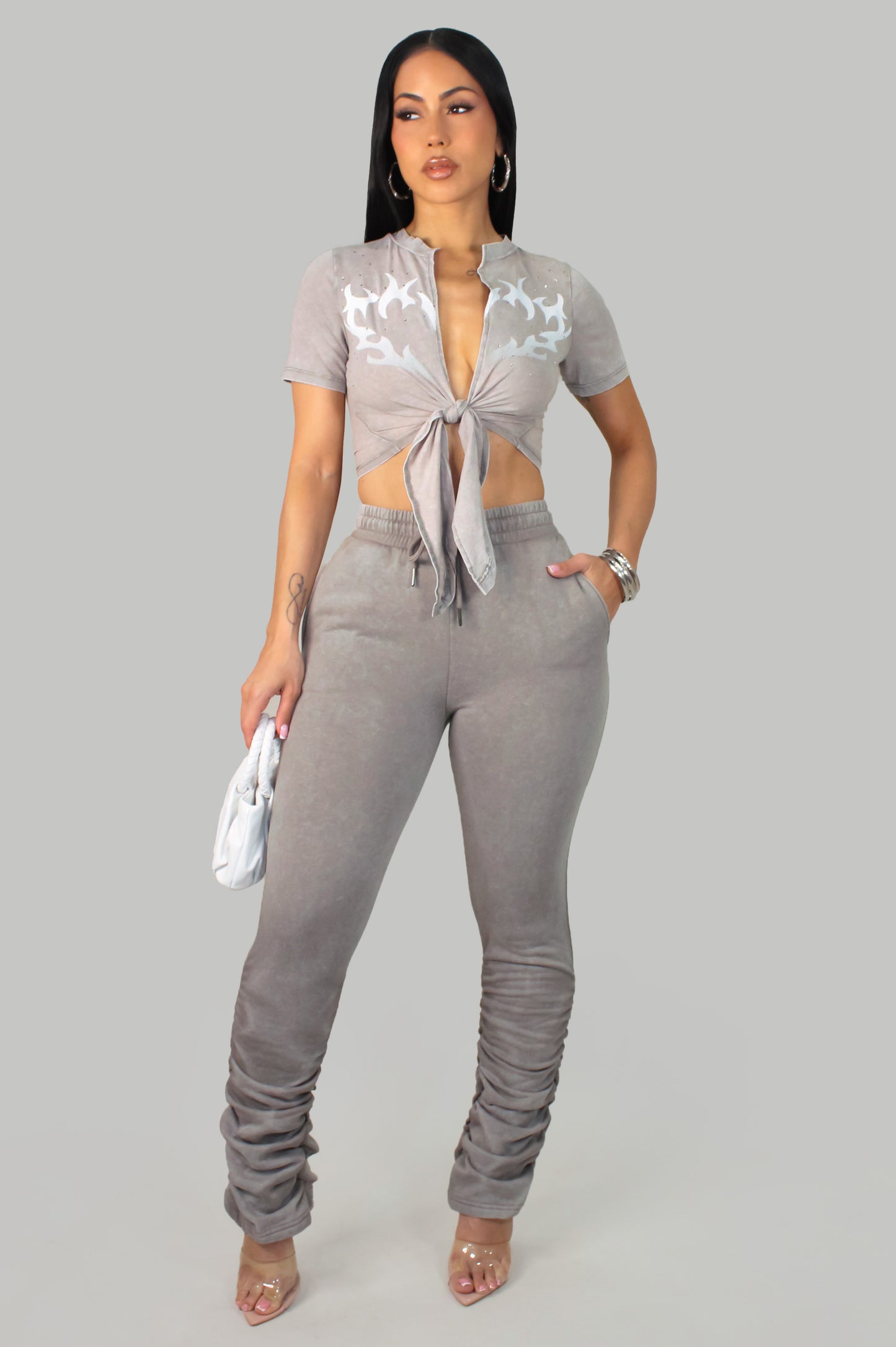 Intense Emotions Pant Set - Gray