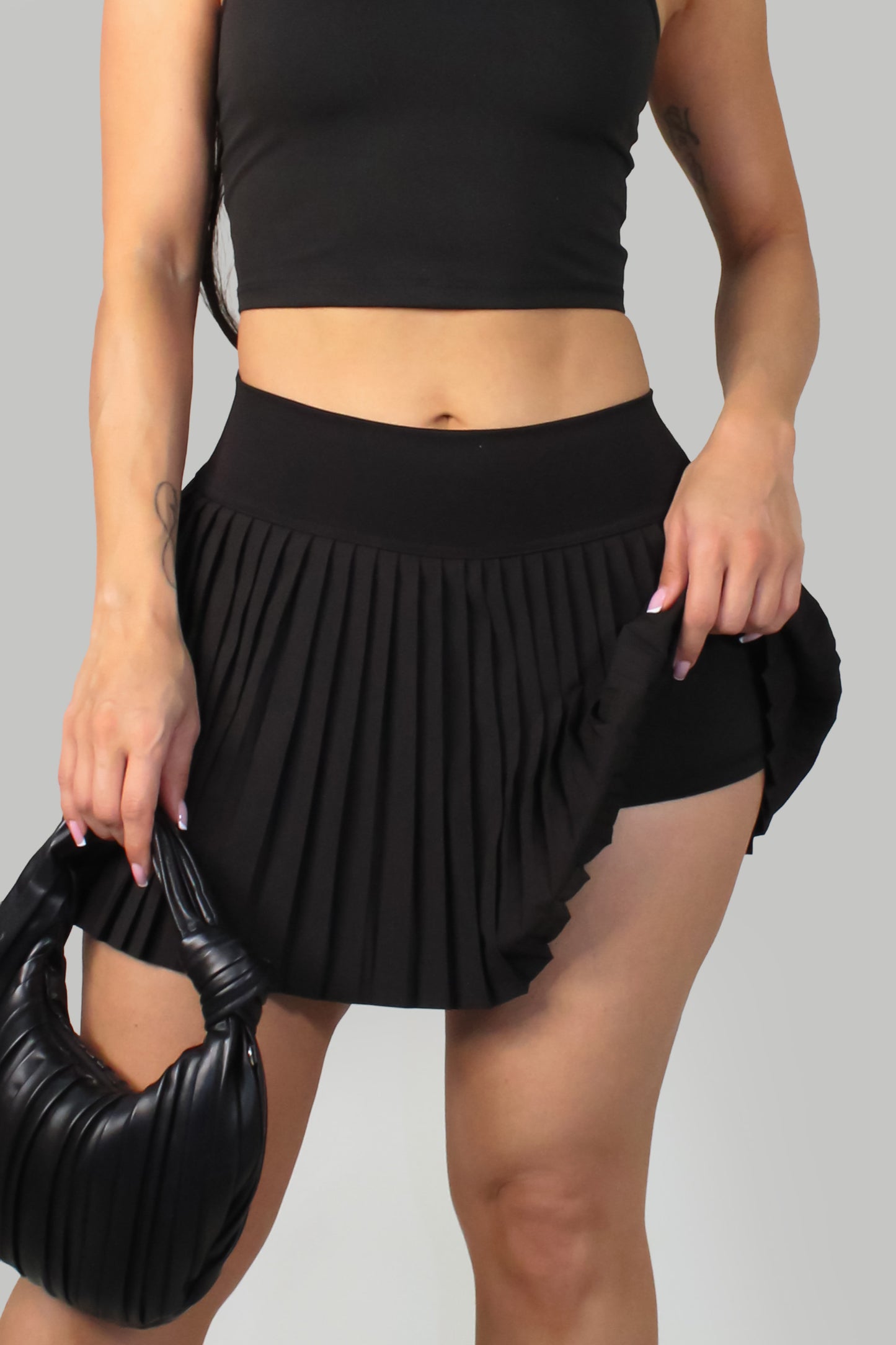 Under The Afternoon Sun Skort Set - Black