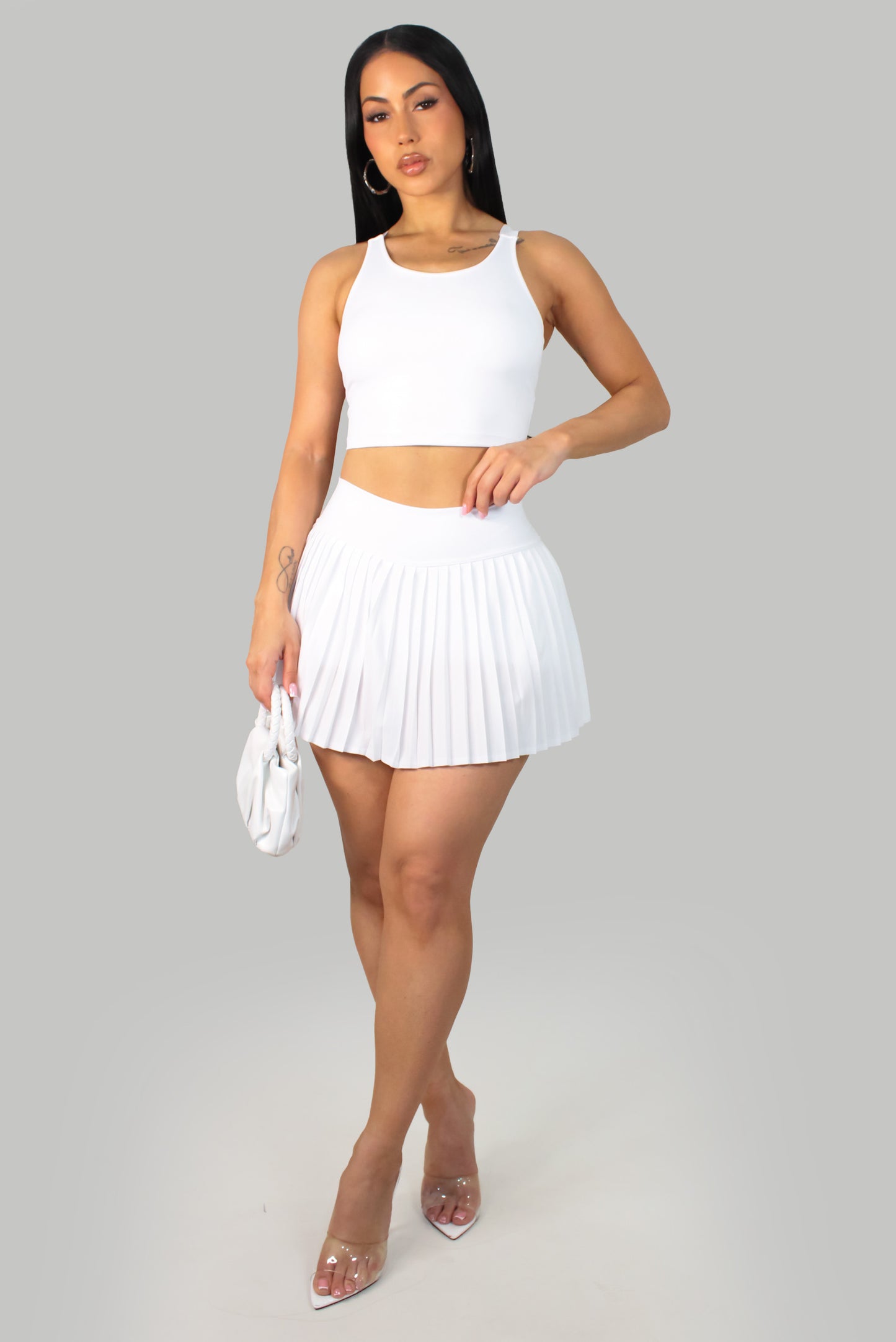Under The Afternoon Sun Skort Set - White