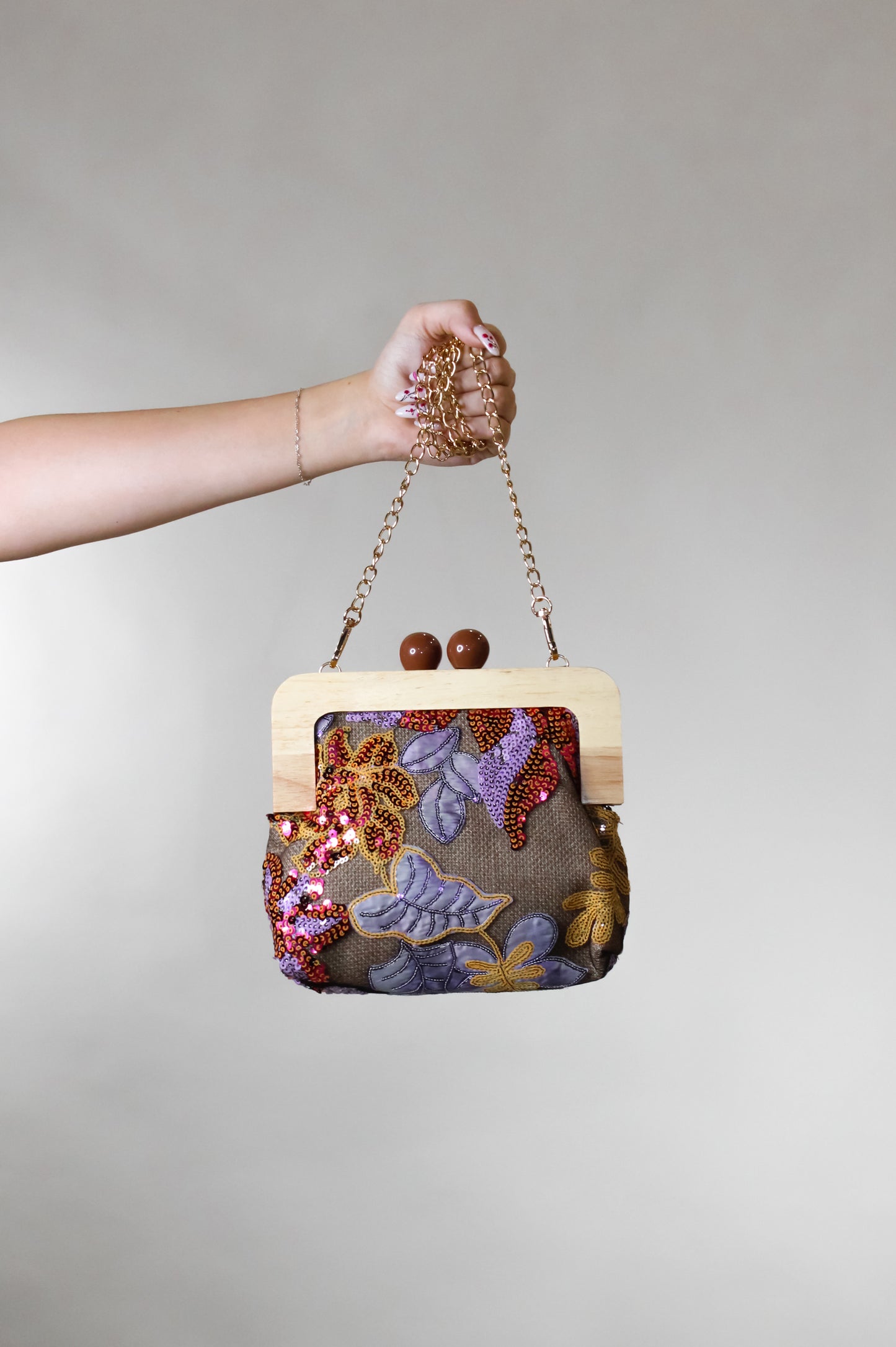 One And Only Purse - Purple - Beige