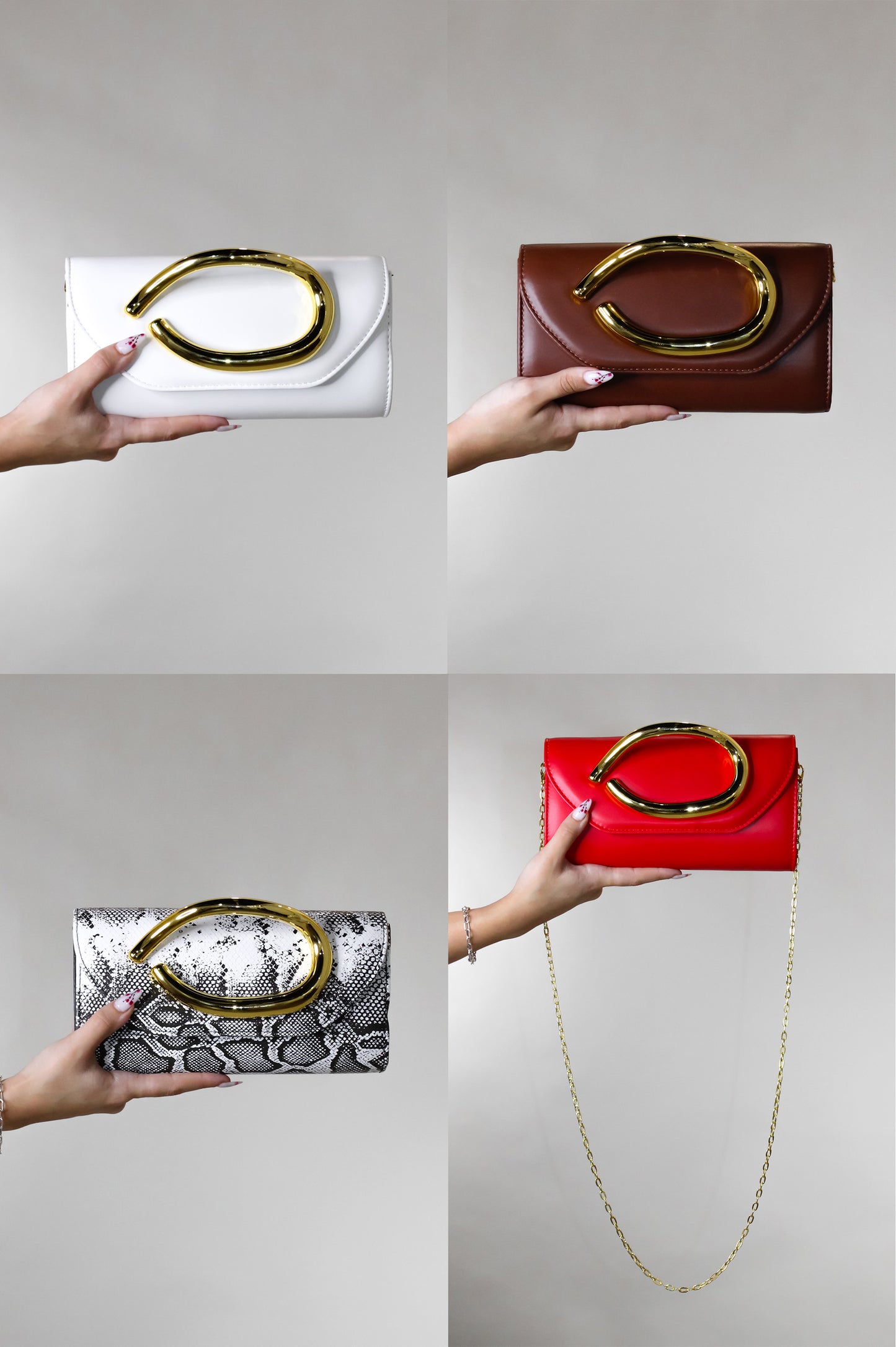 Can't Go Purse - Brown - Red - White - Print