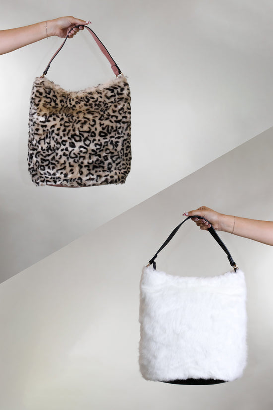 Bring Back The Fur Purse - Print - White
