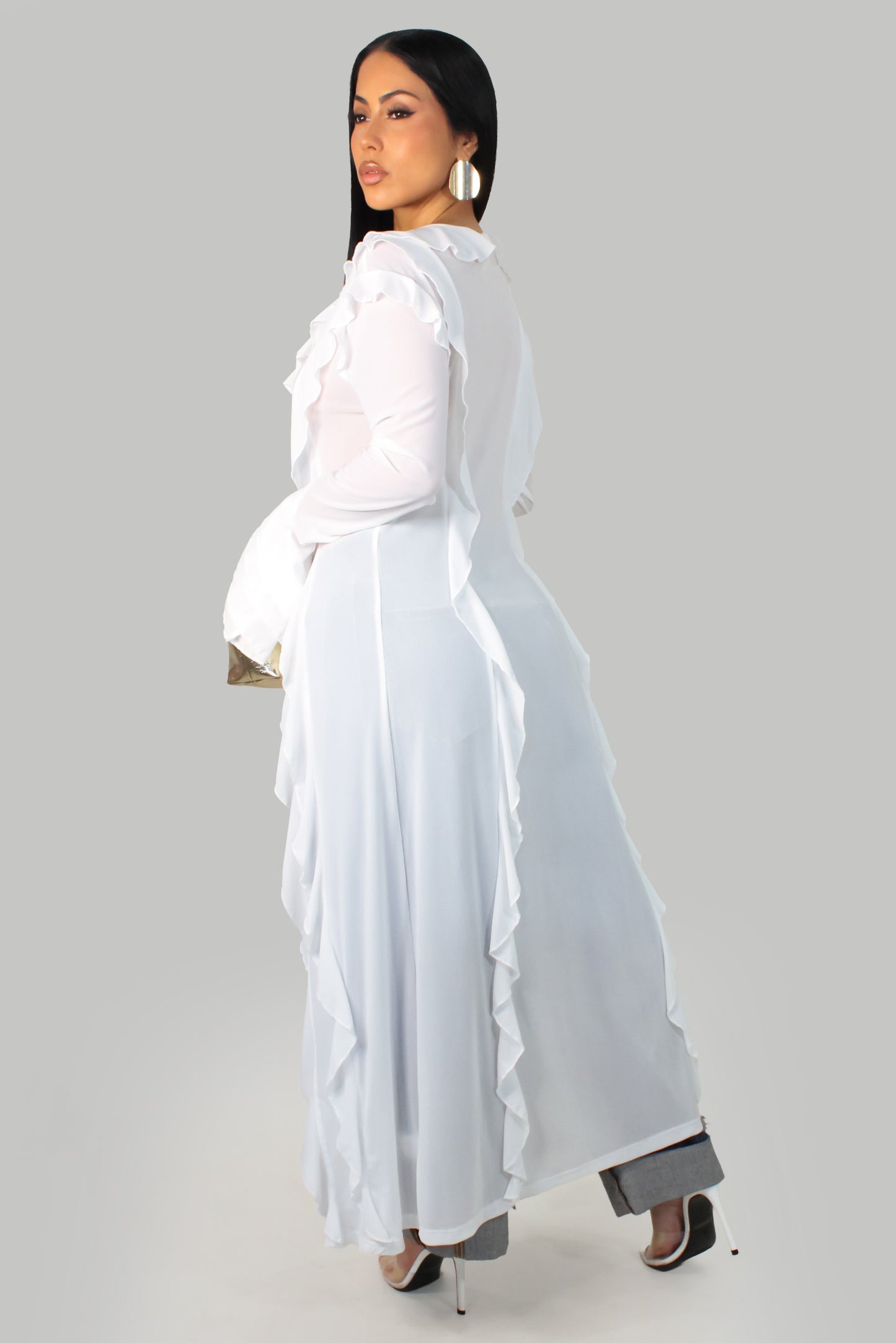 No Worries Shirt Dress - White