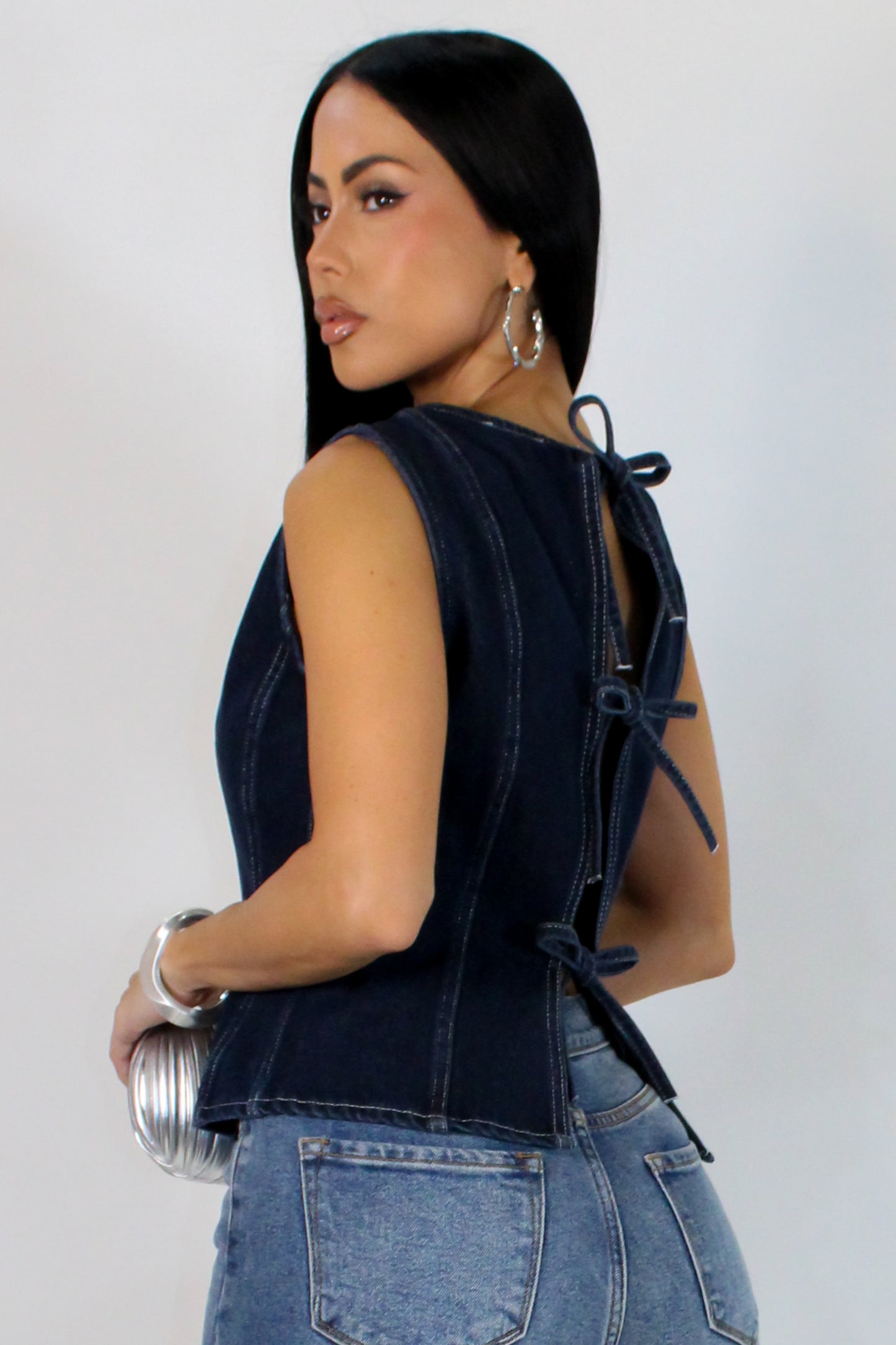 Bulla Denim Top - Denim Dark Wash