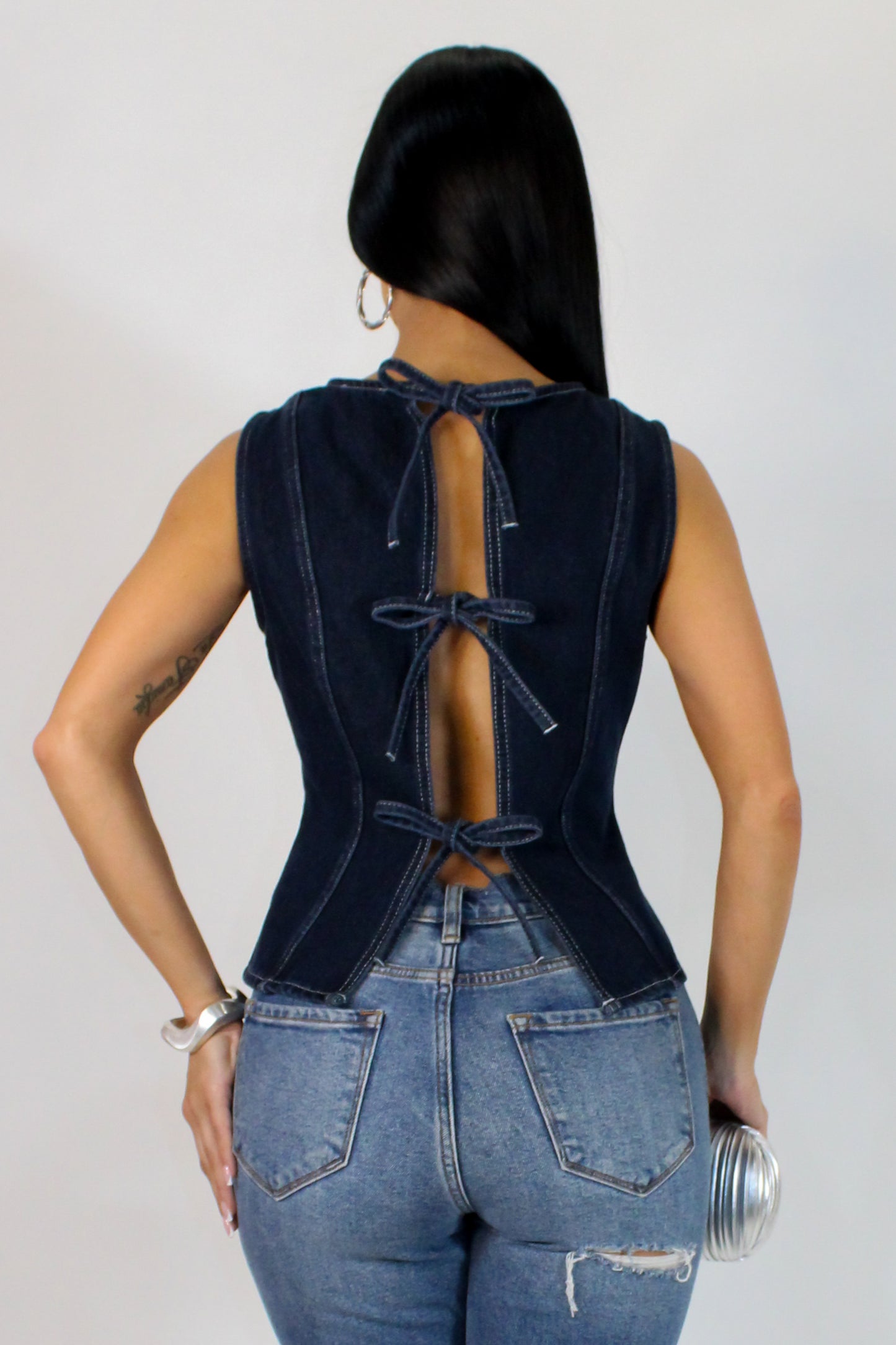 Bulla Denim Top - Denim Dark Wash