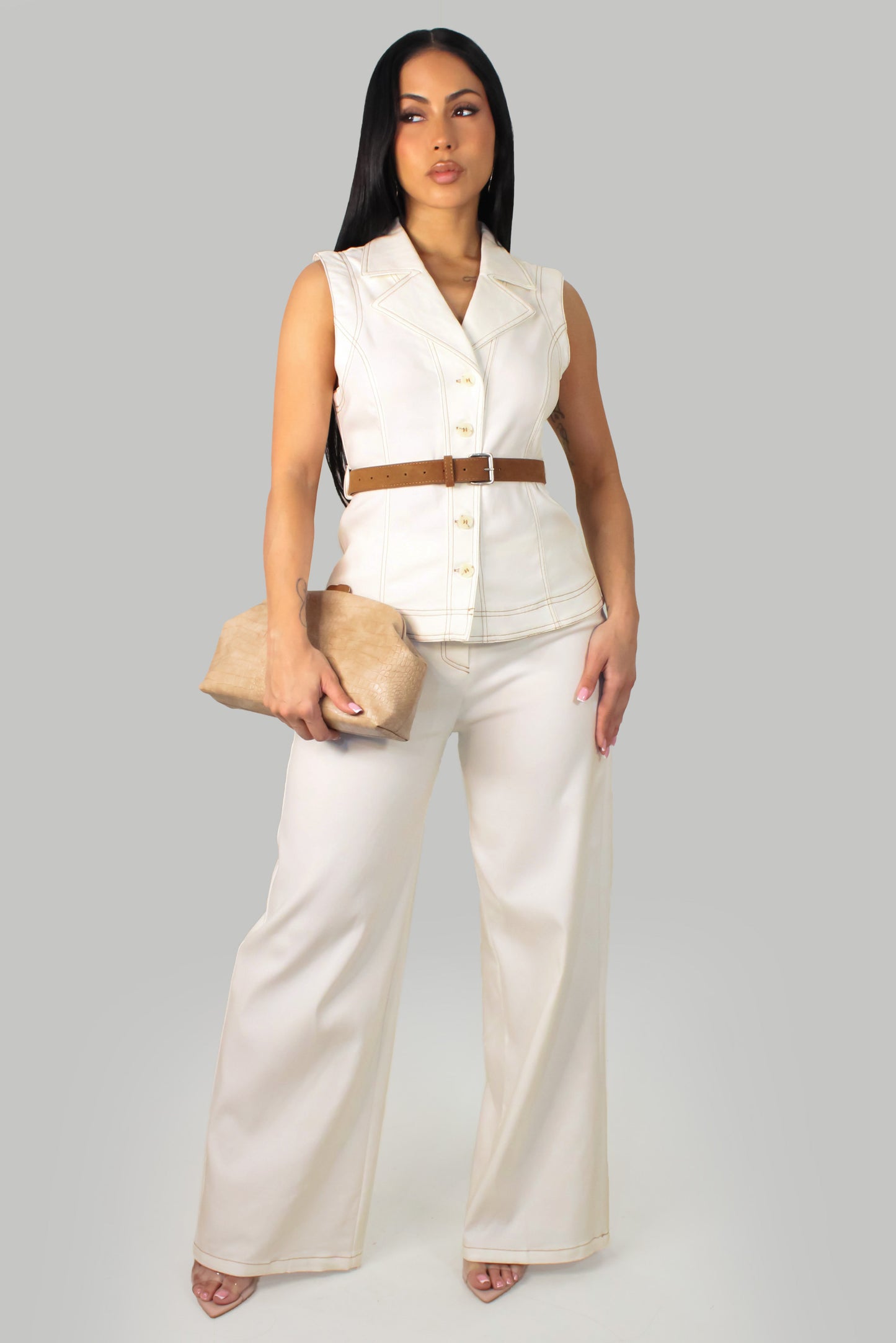 Safari Like  Pant Set- Ivory
