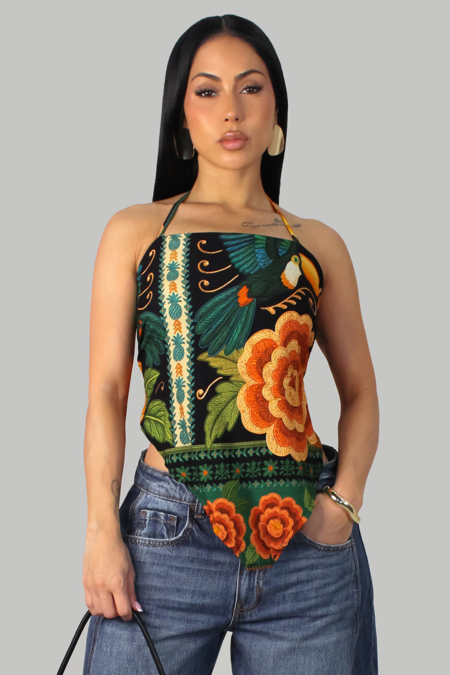 Amazonia Heaven Top - Black-Multi