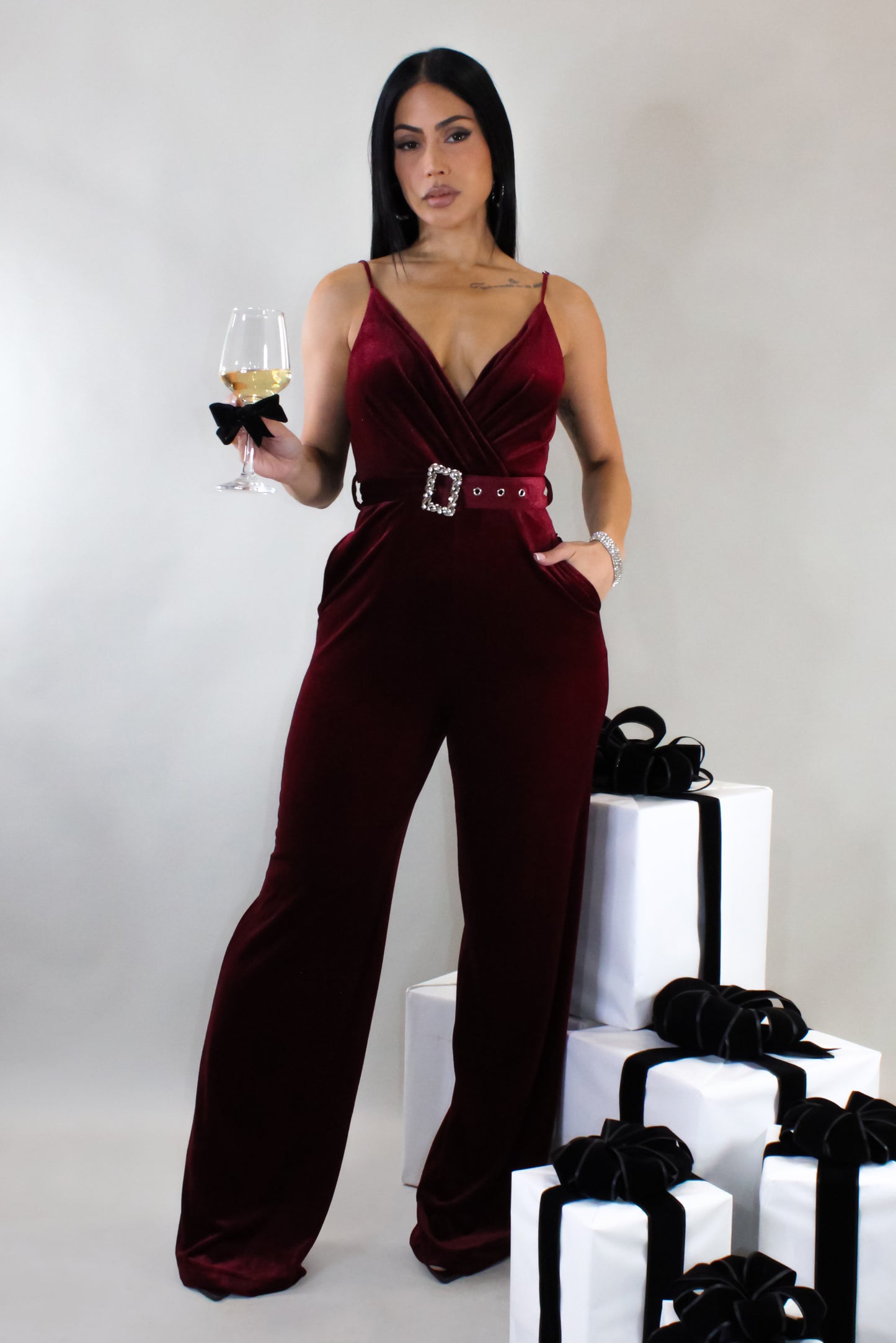 Upgraded and Ready Jumpsuit - Red