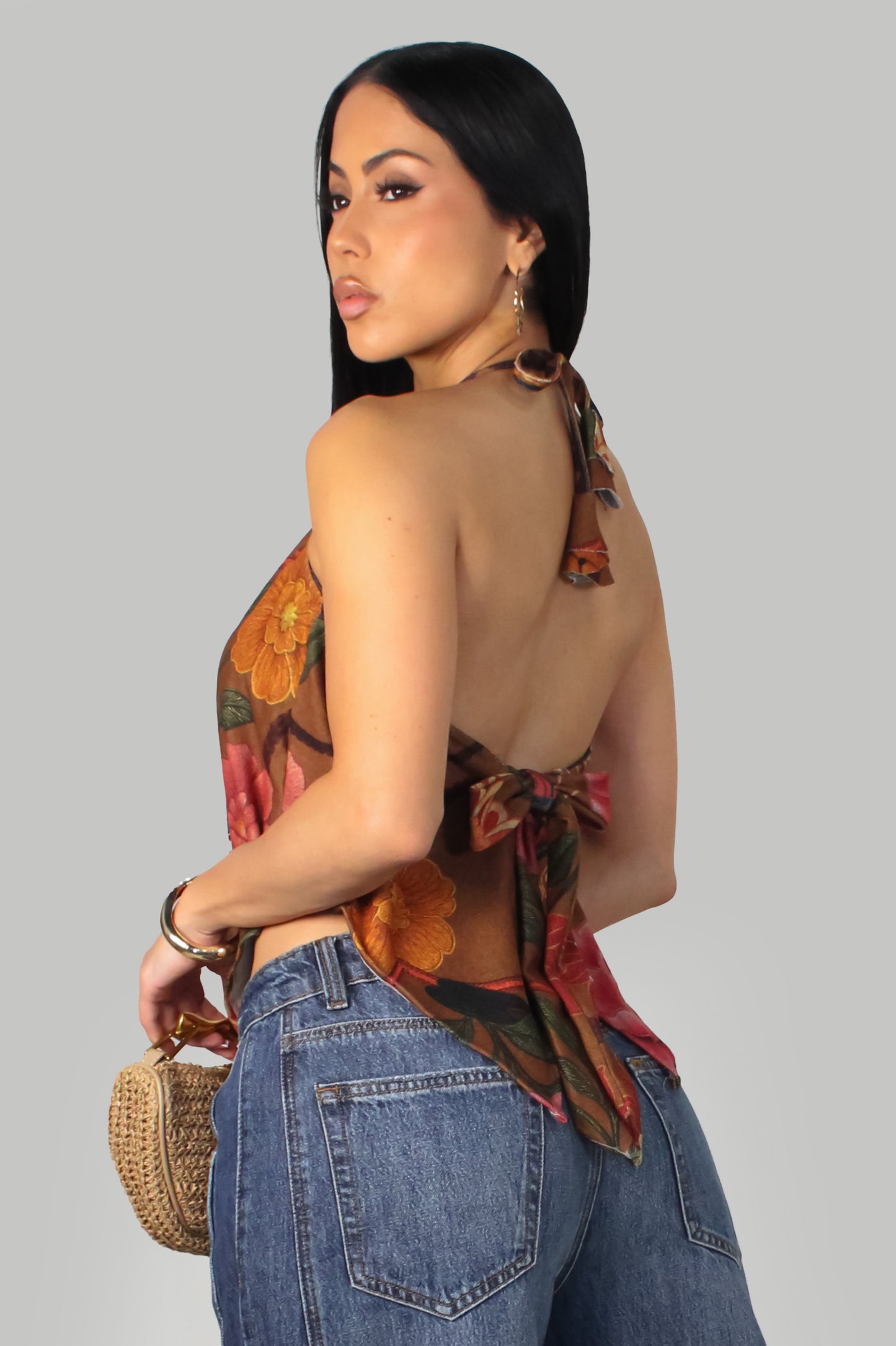 Tropic Poetry Top - Brown