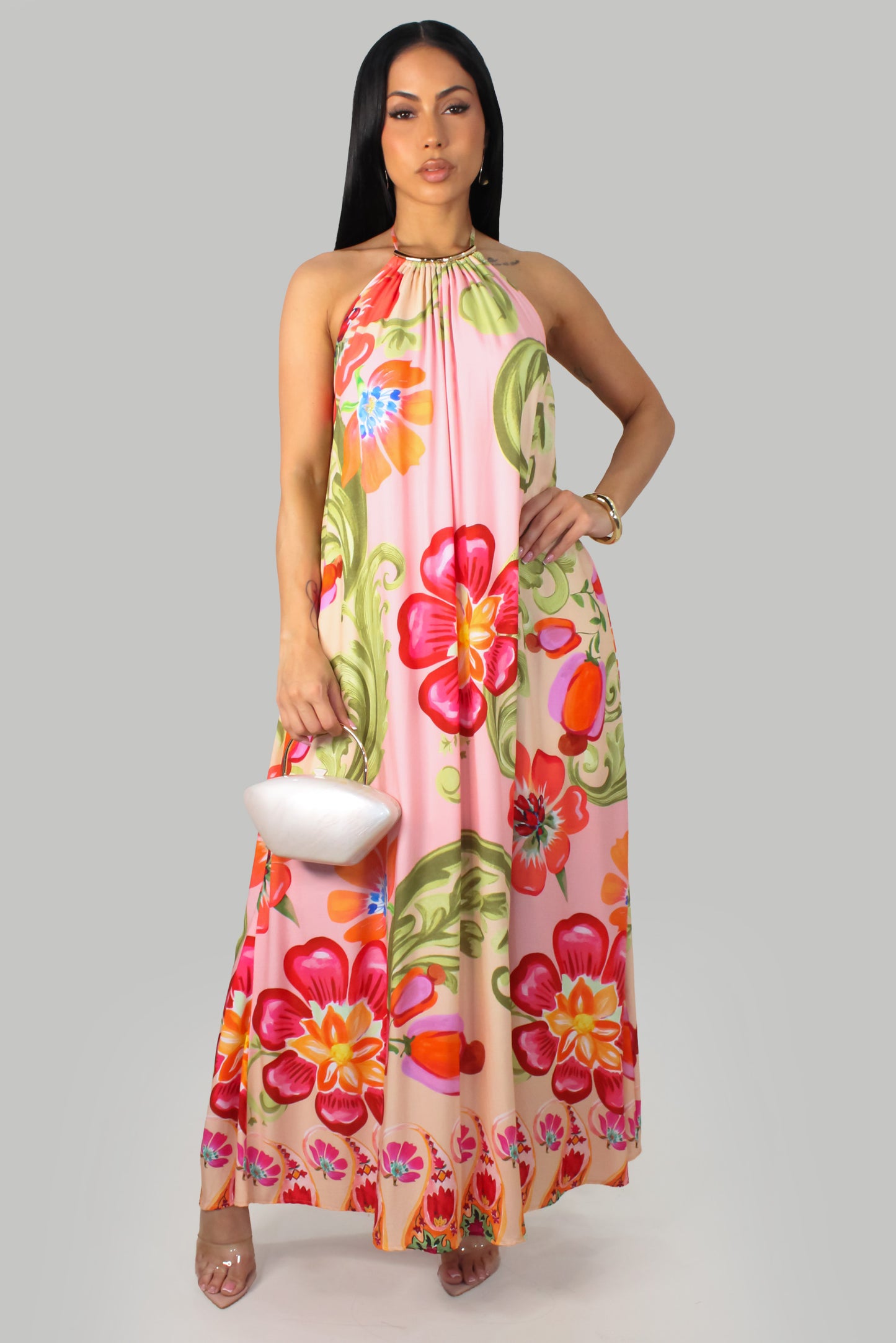 Flowers Forever Maxi Dress - Rose-Multi