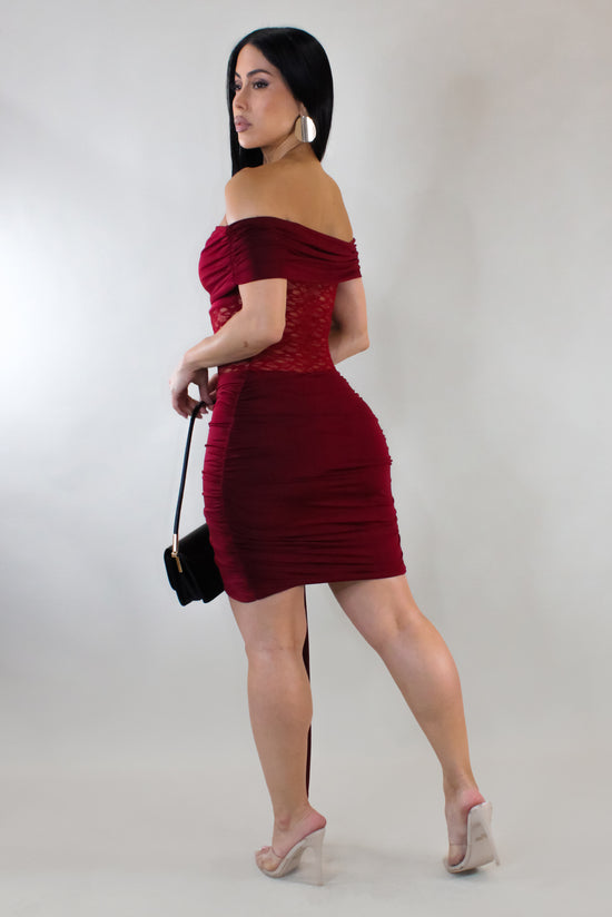 Laced Up Mini Dress - Red