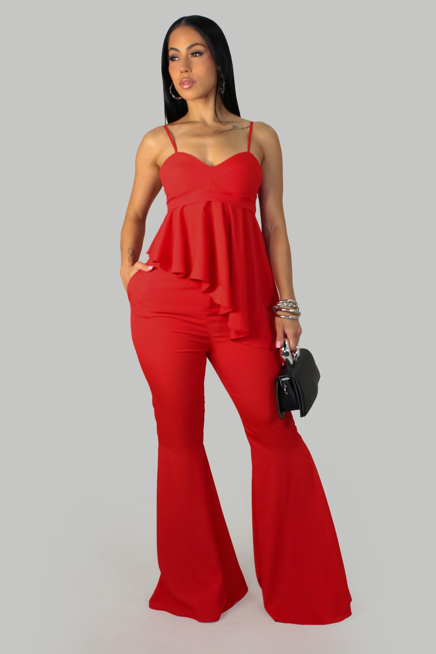 Looking For Fun Pant Set - Red