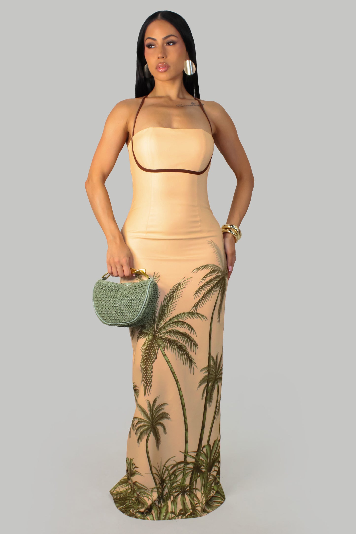 Havana's Palms Dress - Cream-Multi