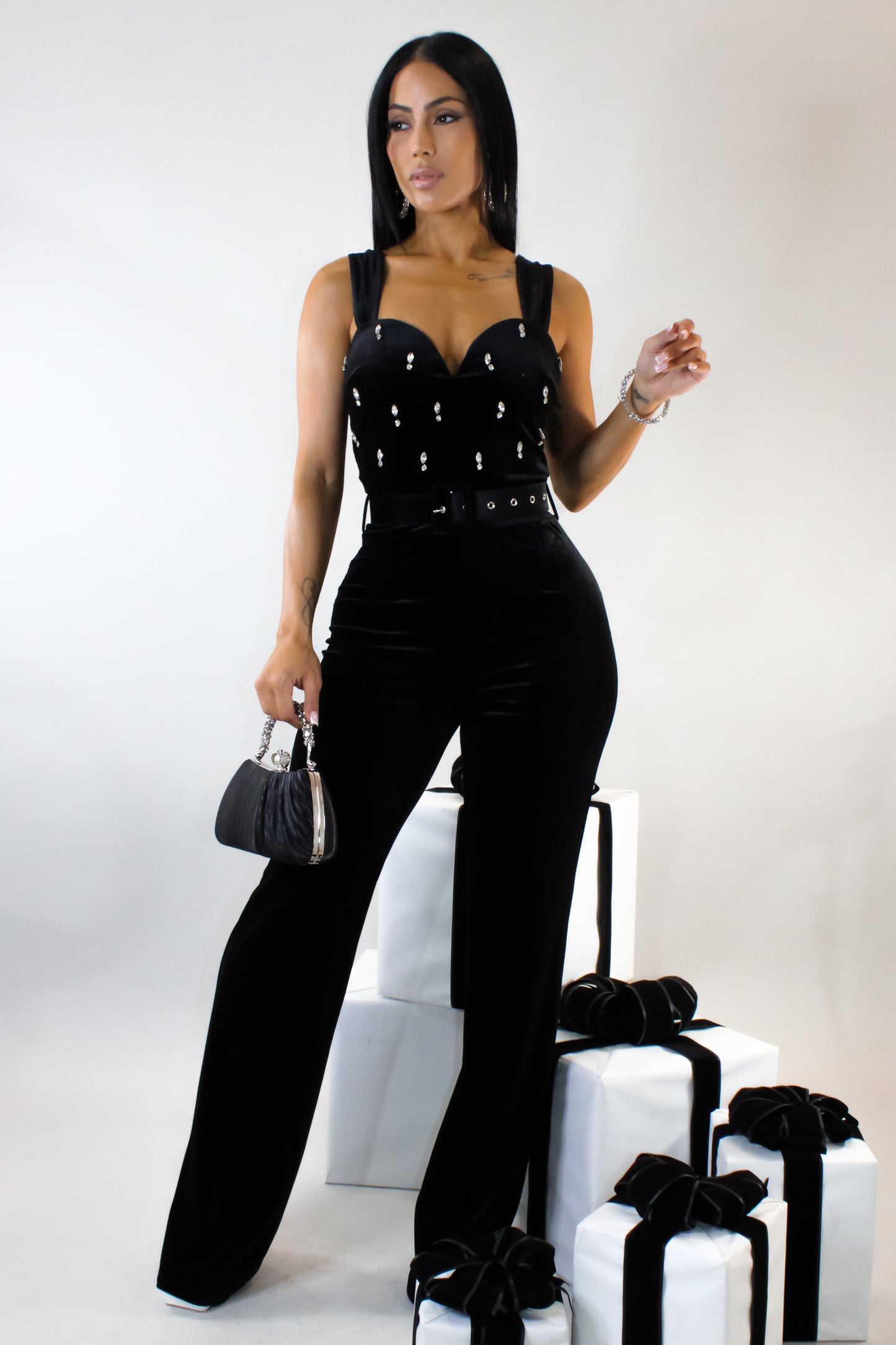 Feeling The Velvet Jumpsuit - Black