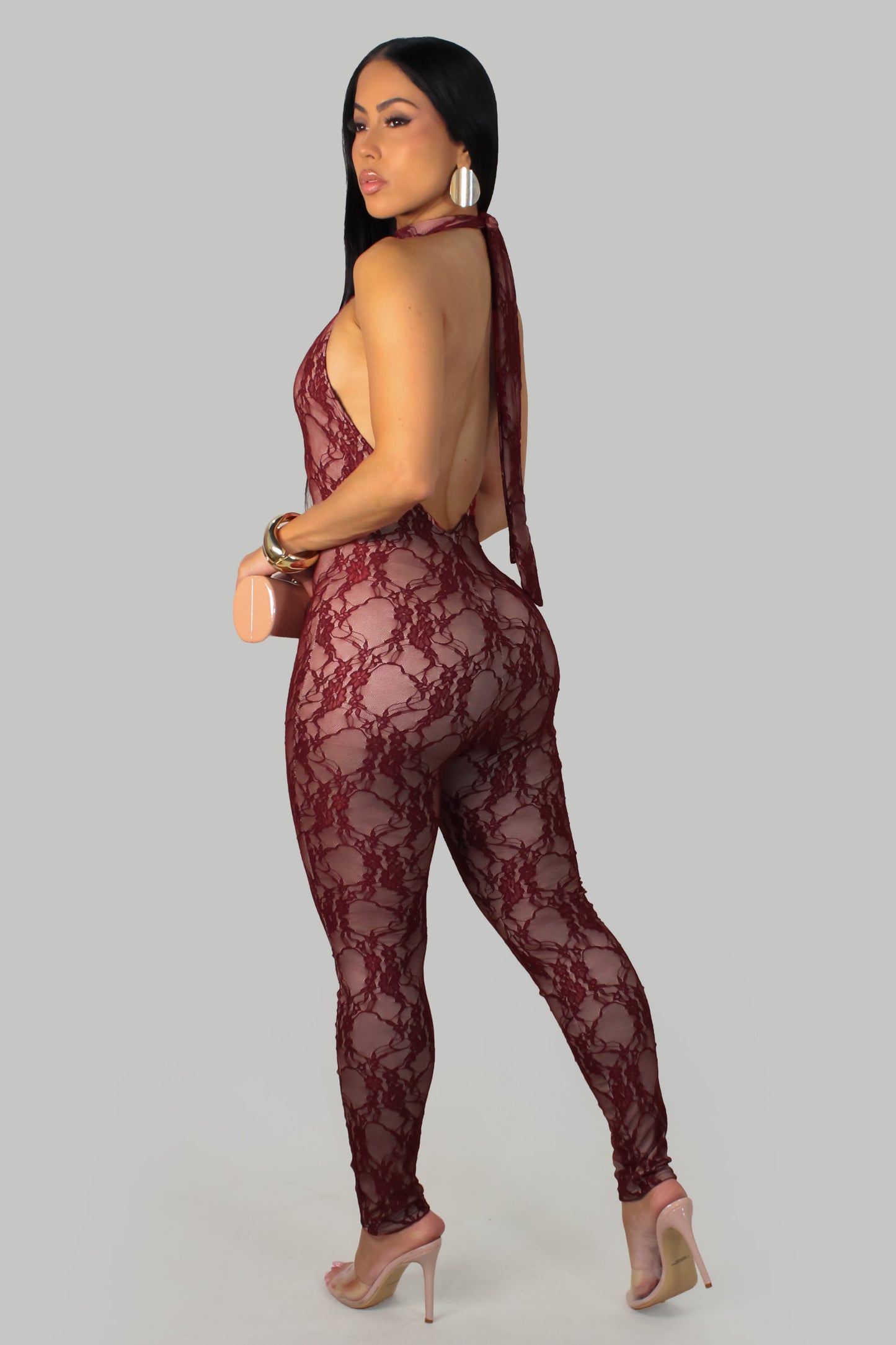BabyDoll  Jumpsuit - Burgundy