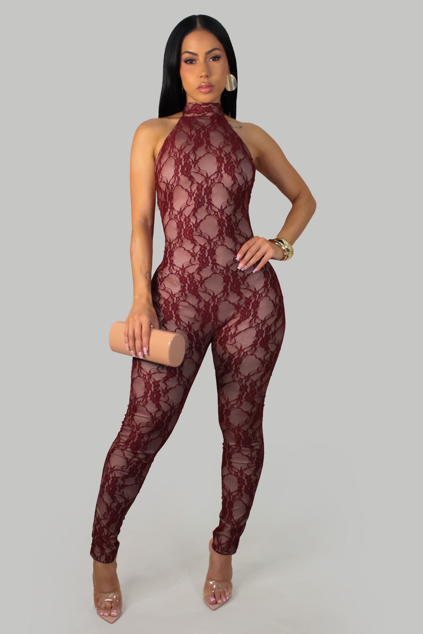 BabyDoll  Jumpsuit - Burgundy