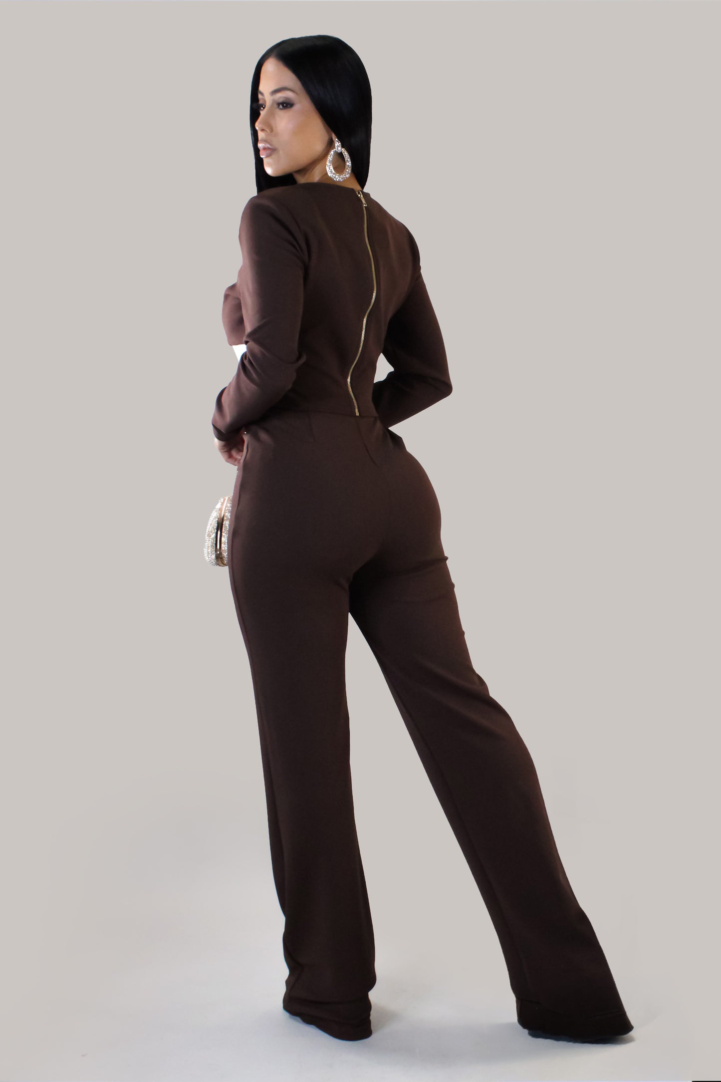 Dinner In Rome Pant Set - Brown