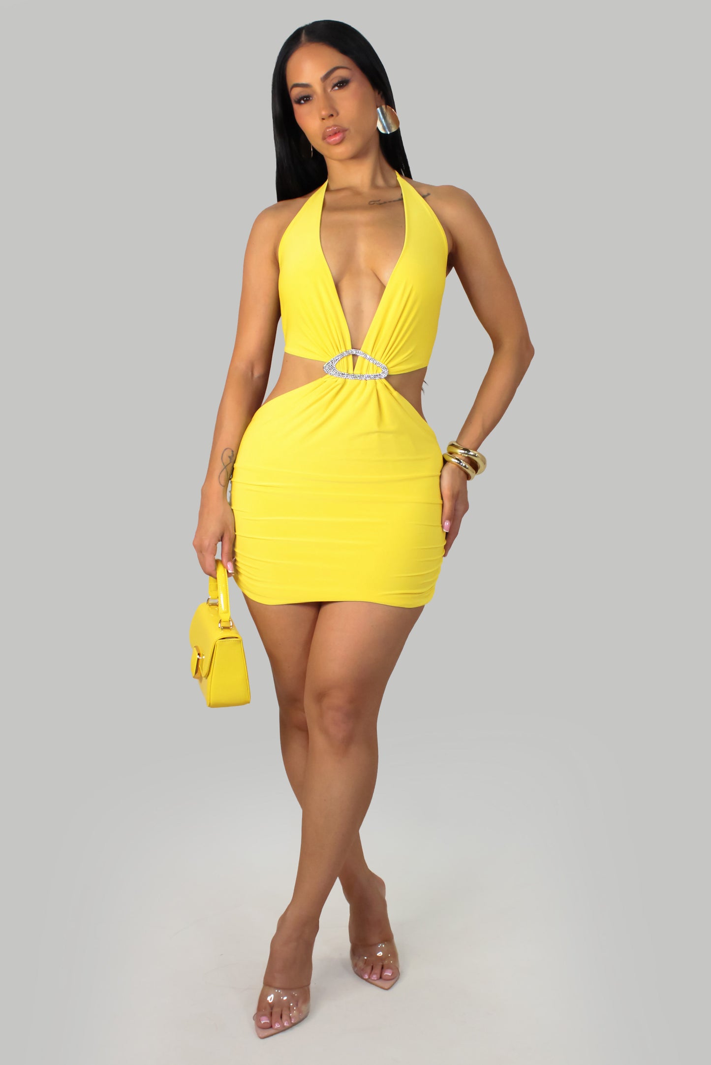 Party's Mode Mini Dress - Yellow
