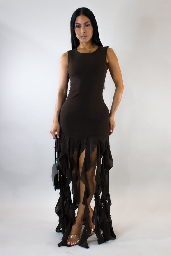 Set In My Ways Maxi Dress - Brown