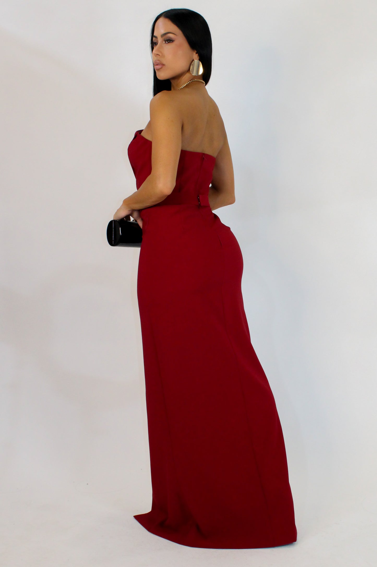 Impress Me Maxi Dress - Burgundy