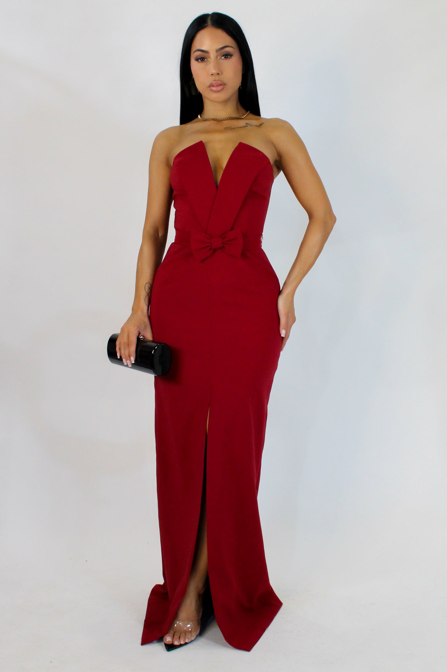 Impress Me Maxi Dress - Burgundy