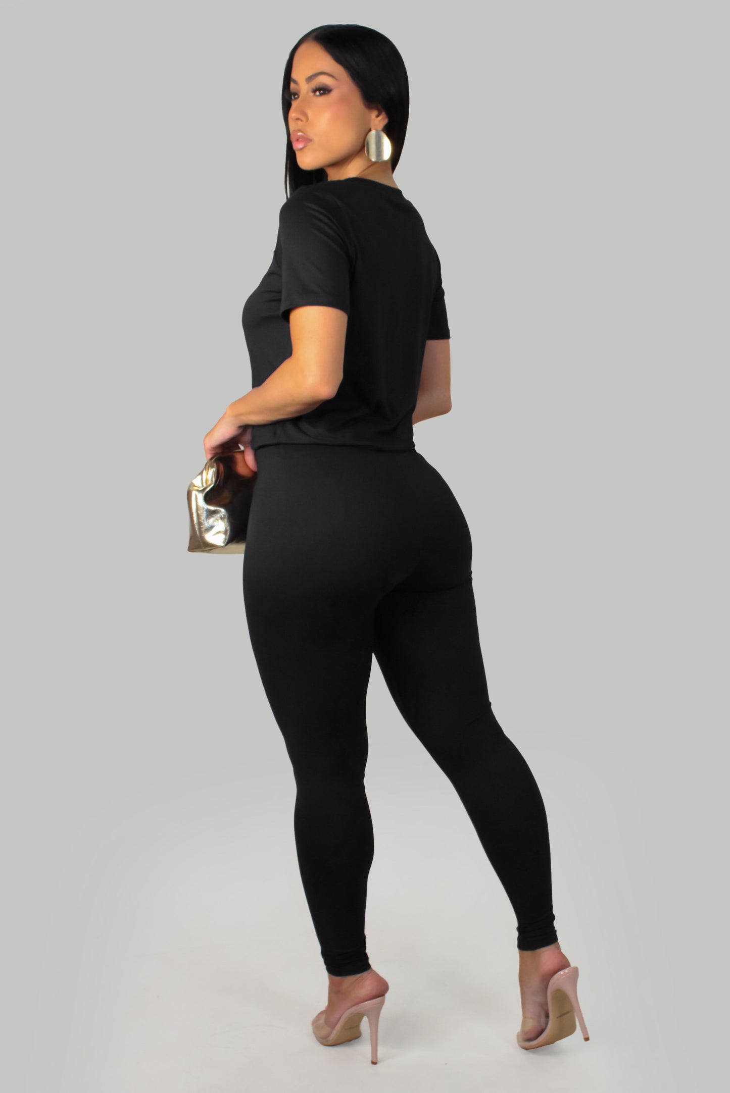 Endeless Night Two Piece Pant Set -Black
