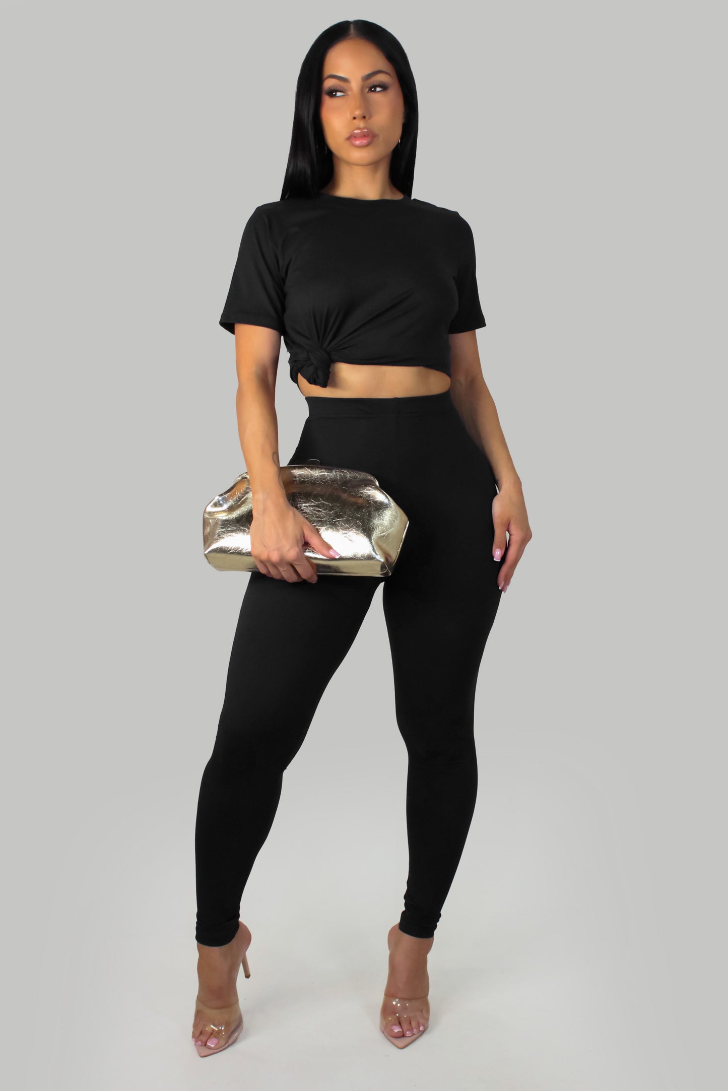 Endeless Night Two Piece Pant Set -Black