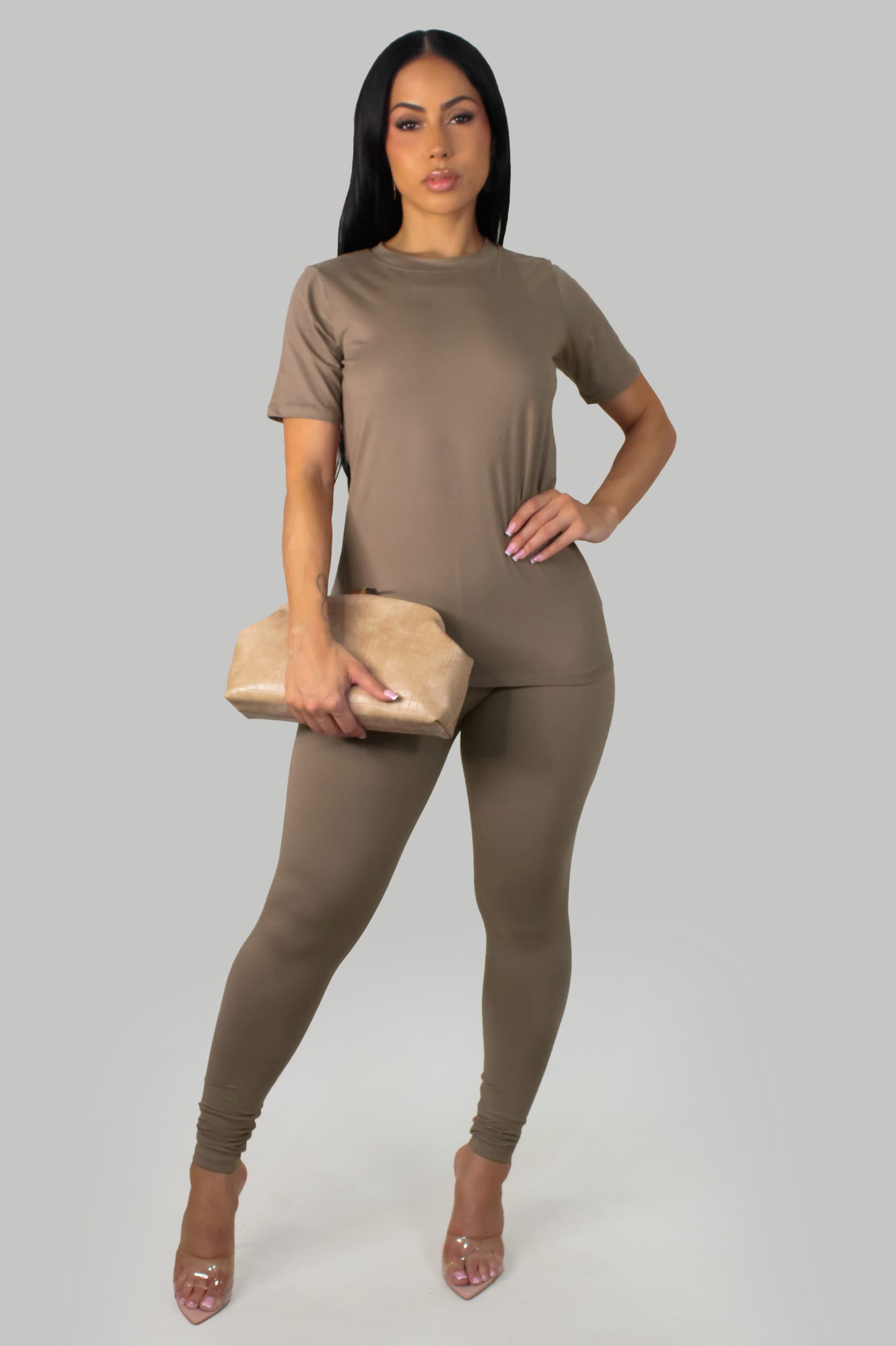 Endeless Night Two Piece Pant Set - Tan