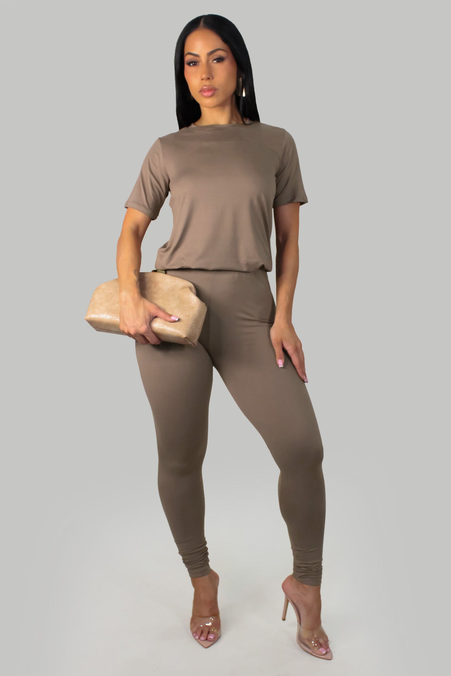 Endeless Night Two Piece Pant Set - Tan
