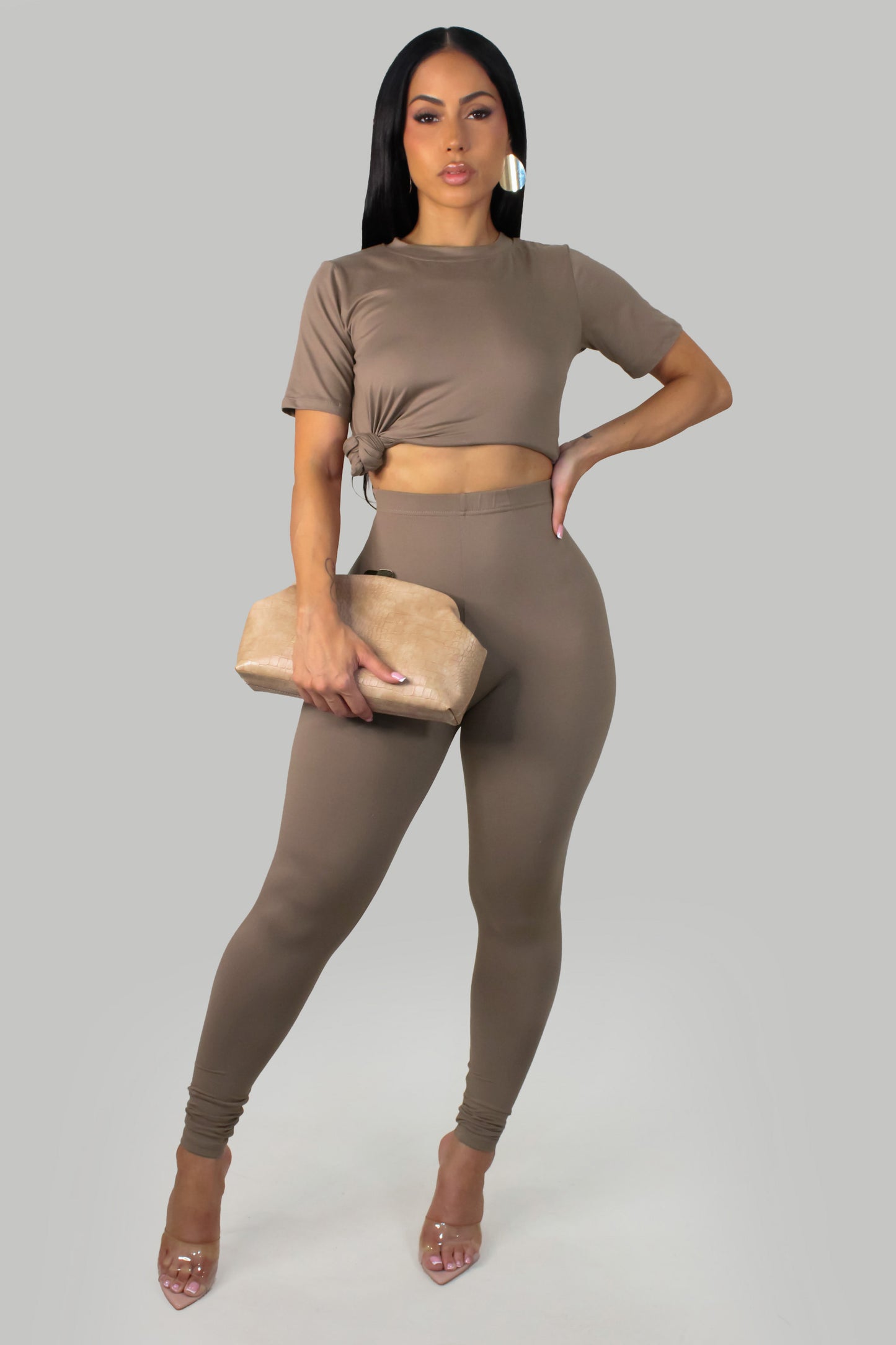 Endeless Night Two Piece Pant Set - Tan