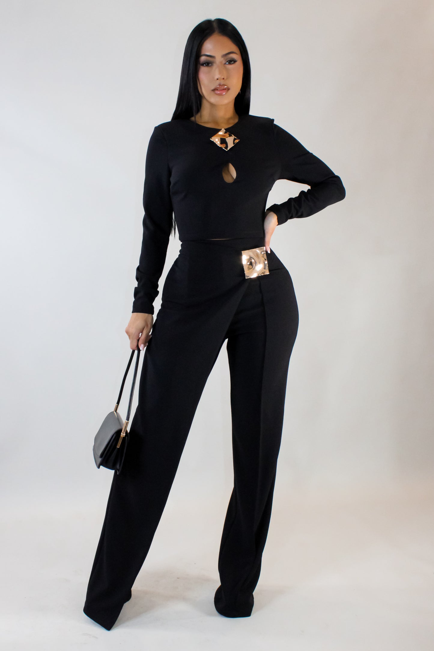 Cheers To Us Pant Set - Black