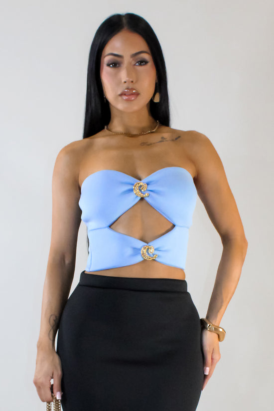 So Into You Crop Top - Blue