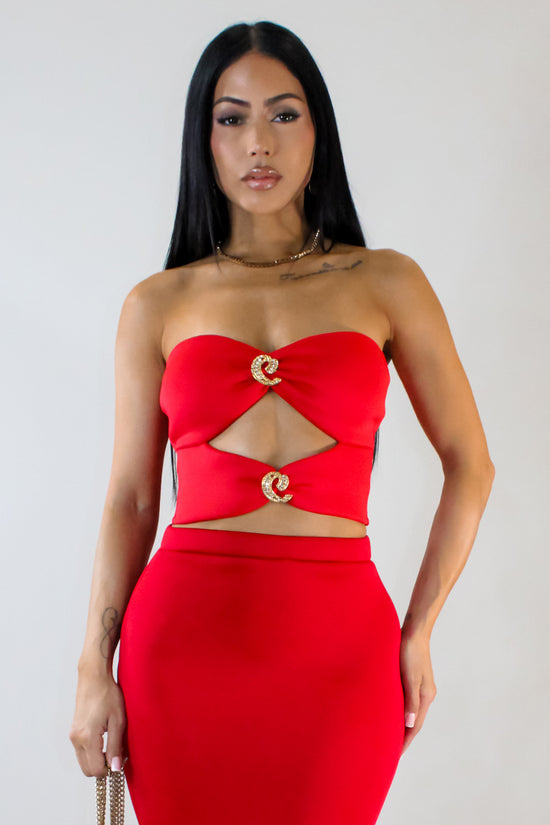 So Into You Crop Top - Red