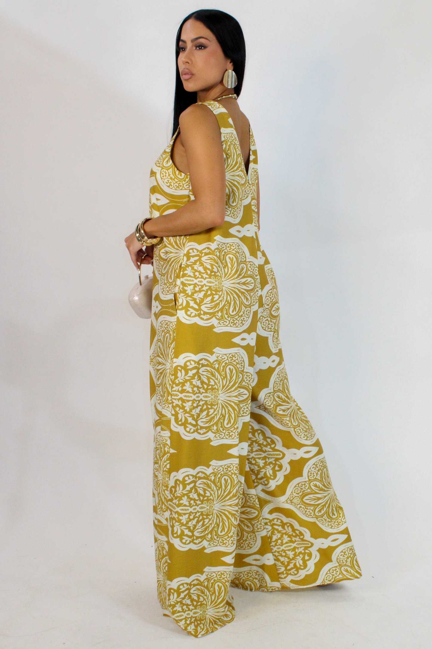 Invited To Cabo Jumpsuit - Yellow