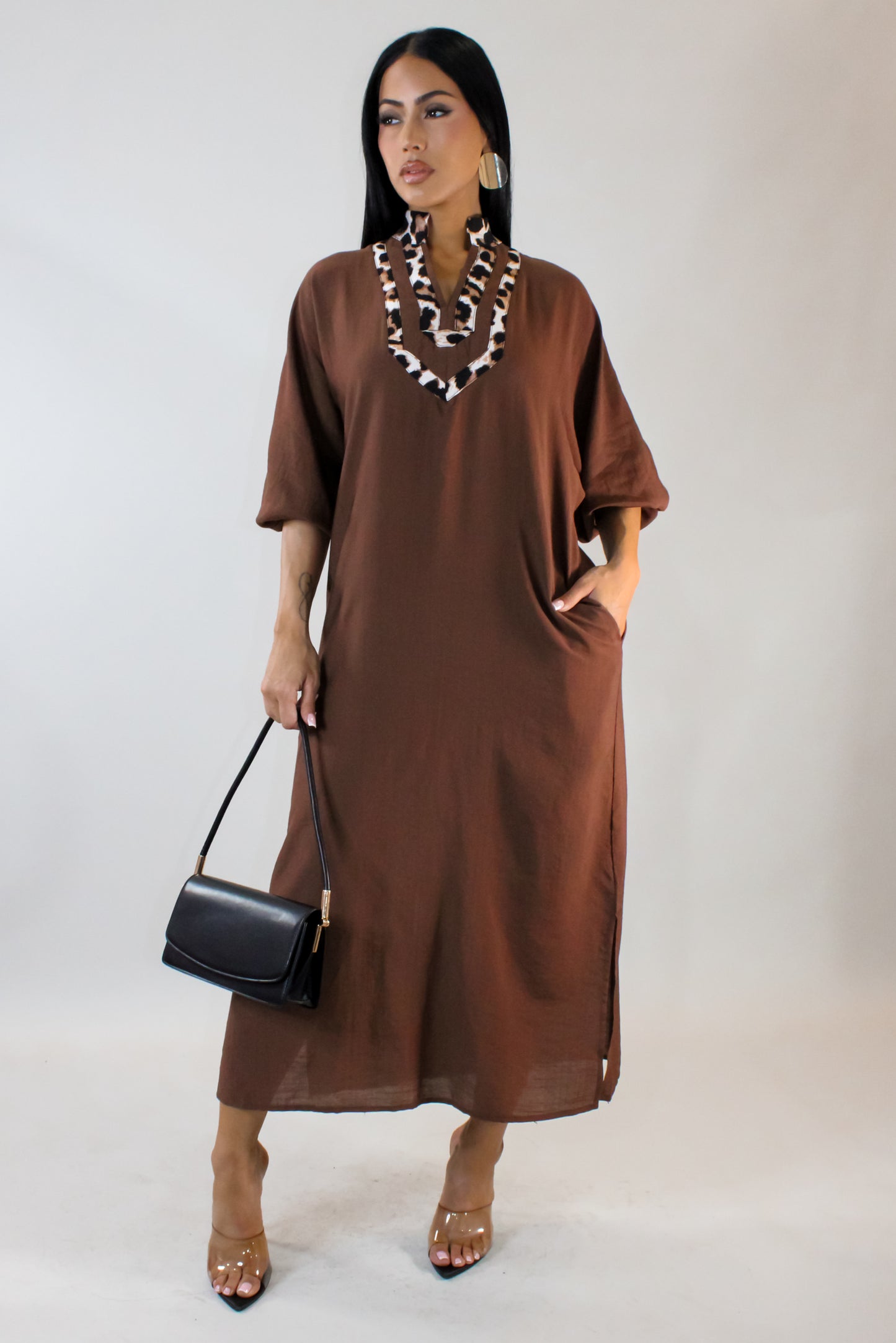 All The Little Things Midi Dress - Brown