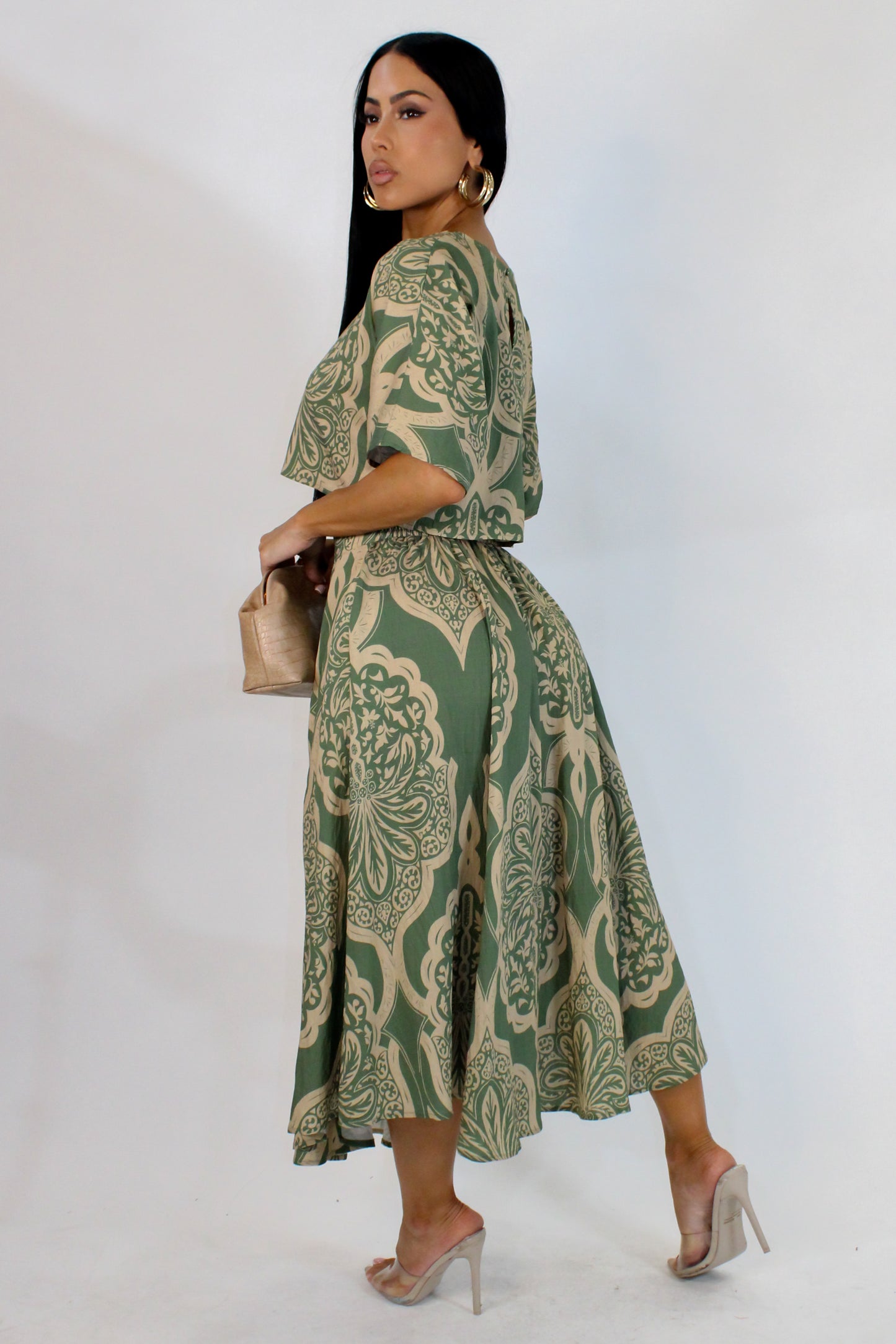 Cabana Afternoon Skirt Set - Olive